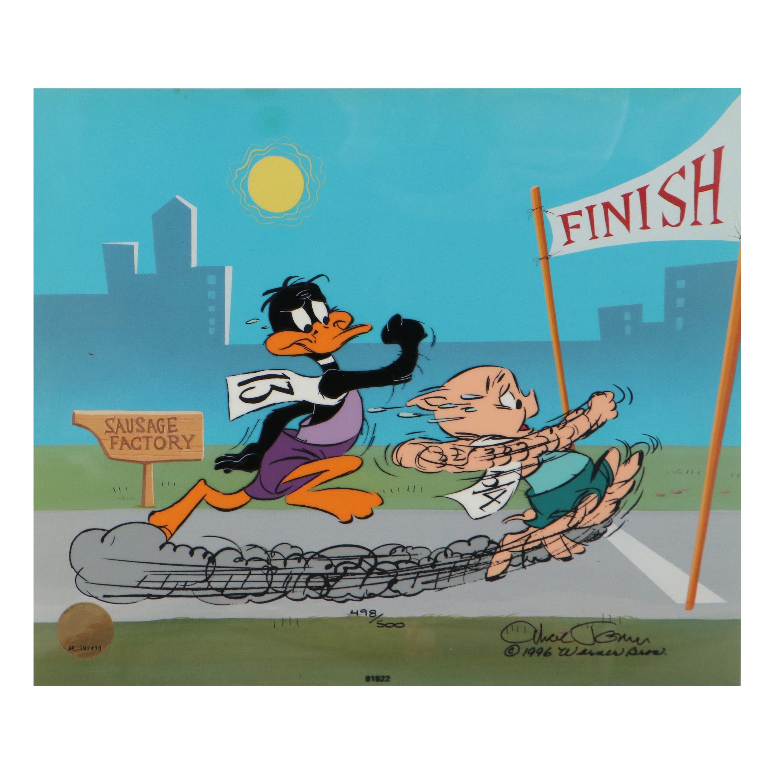 Chuck Jones Hand-Colored Animation Cel "Sausage Factory," 1996