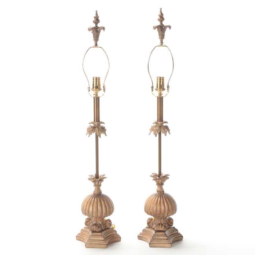 Alexandria Lamps Baroque Revival Style Table Lamps, Late 20th Century