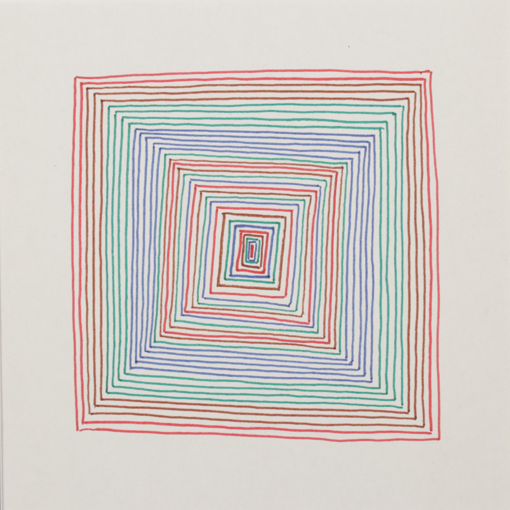 W. Glen Davis Op Art Ink Drawing, Mid-Late 20th Century