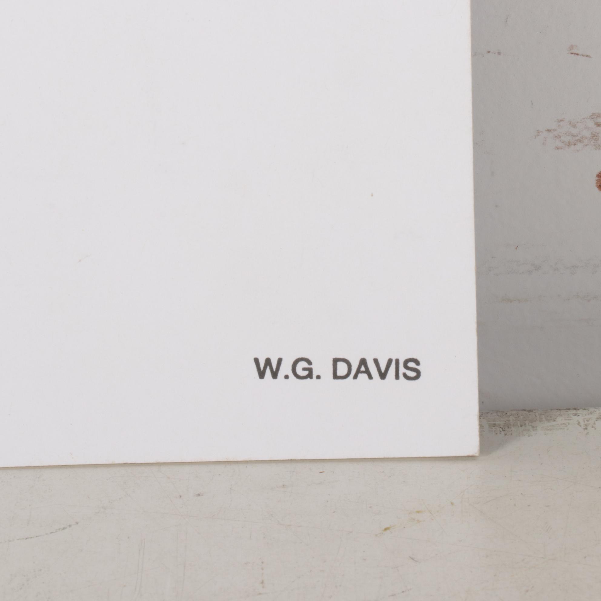 W. Glen Davis Op Art Ink Drawing, Mid-Late 20th Century