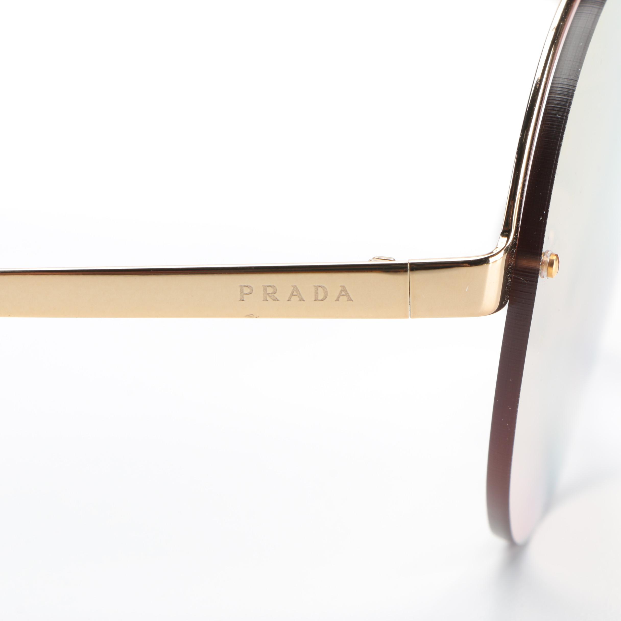 Prada SPR65T Round Sunglasses in Mirrored Ombré