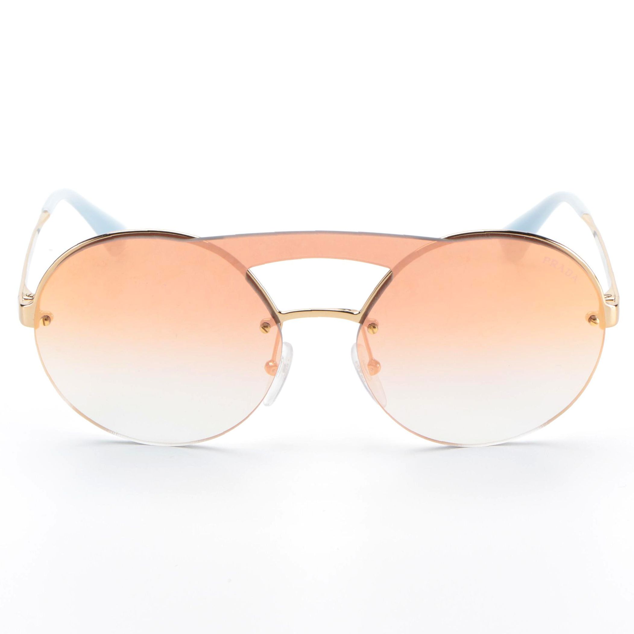 Prada SPR65T Round Sunglasses in Mirrored Ombré