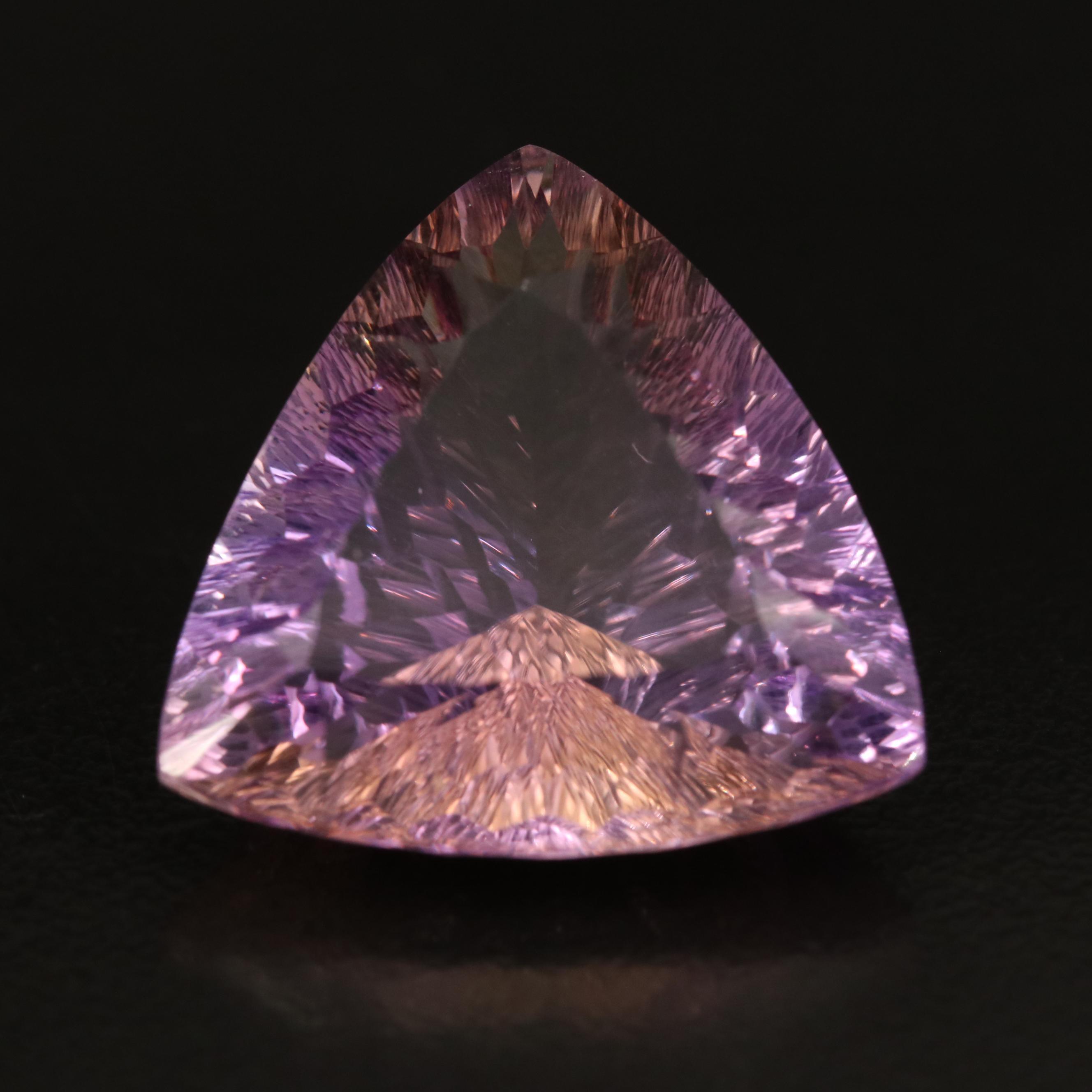 Loose 26.47 CT Triangular Fantasy Faceted Ametrine