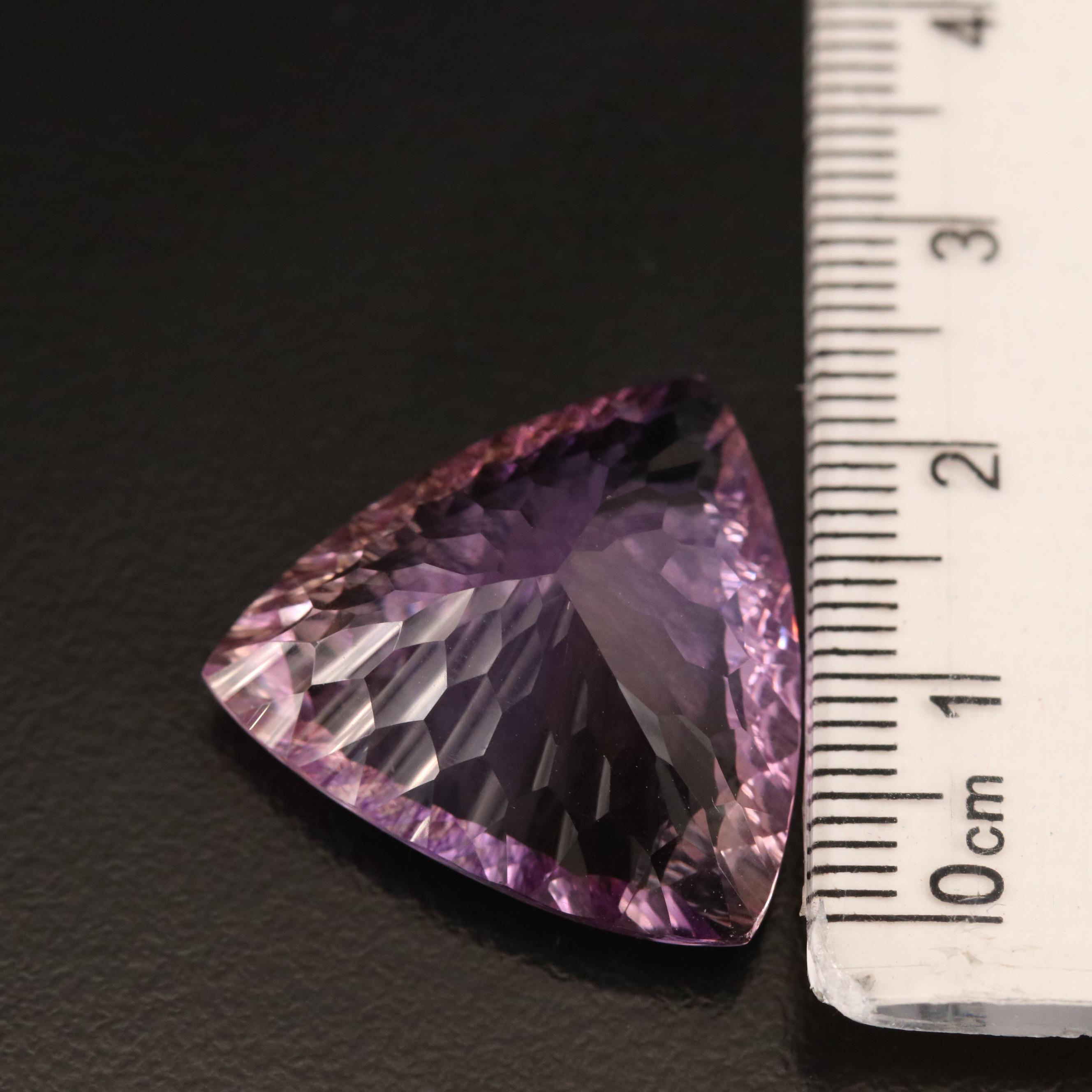 Loose 26.47 CT Triangular Fantasy Faceted Ametrine