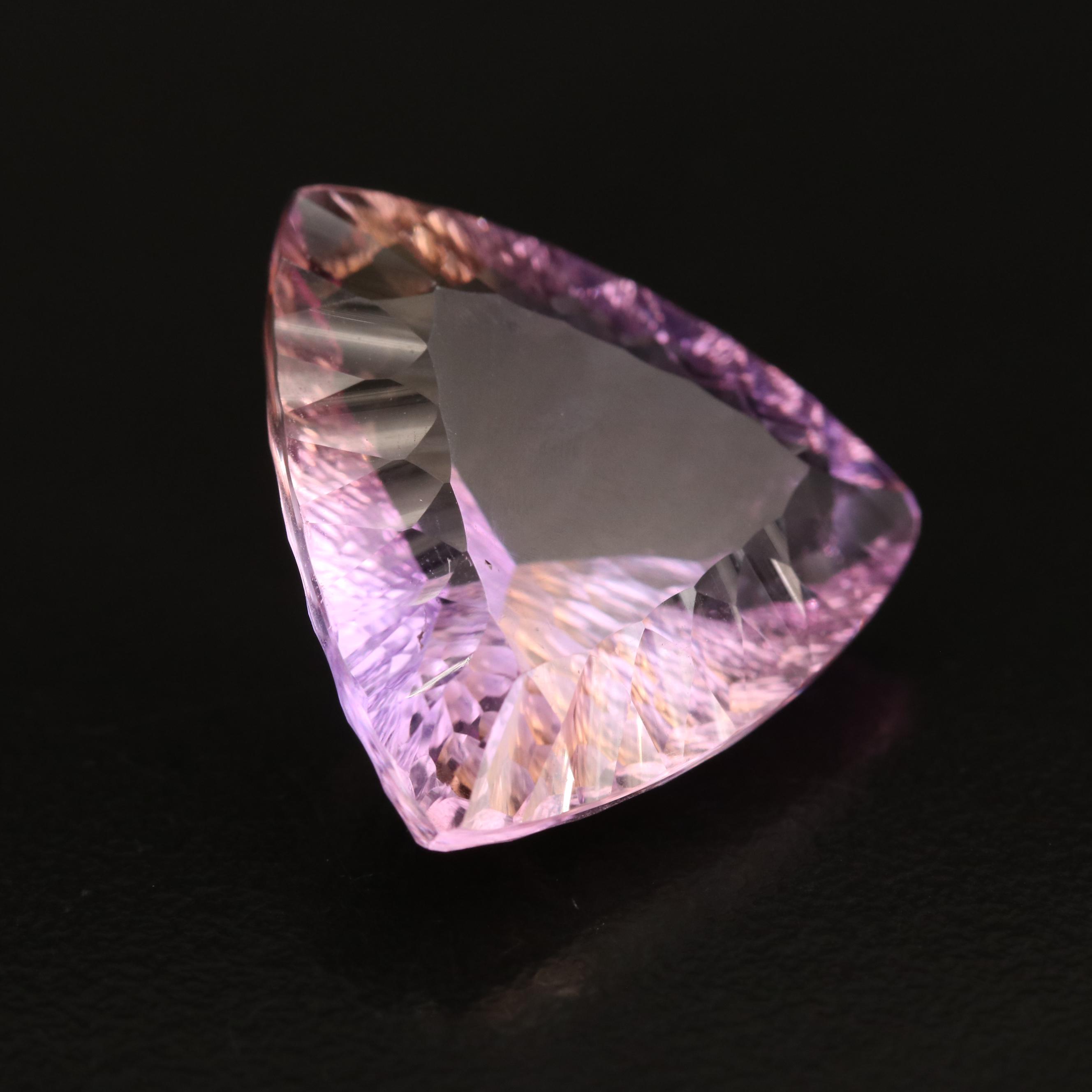 Loose 26.47 CT Triangular Fantasy Faceted Ametrine
