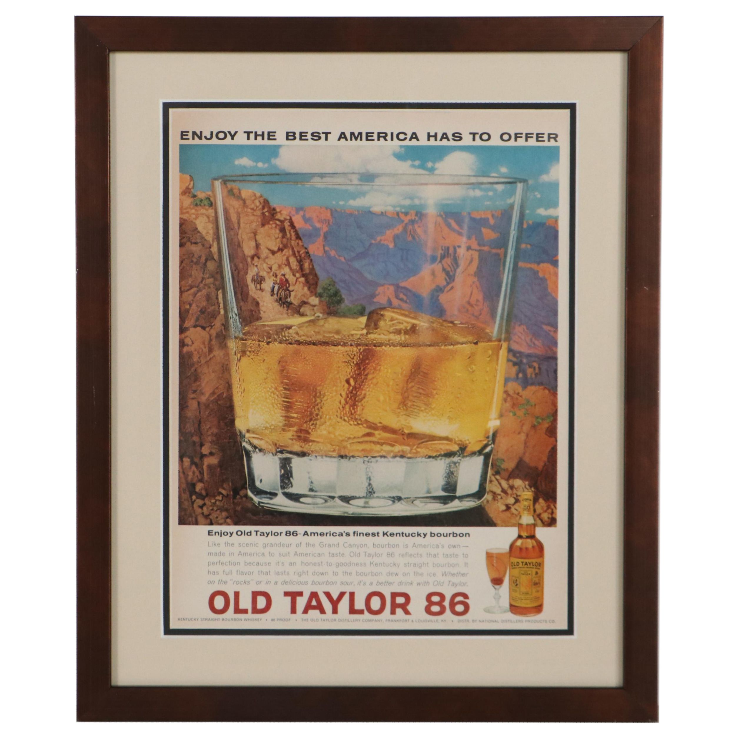 Magazine Advertisement for Old Taylor 86 Bourbon Whiskey, Circa 1950