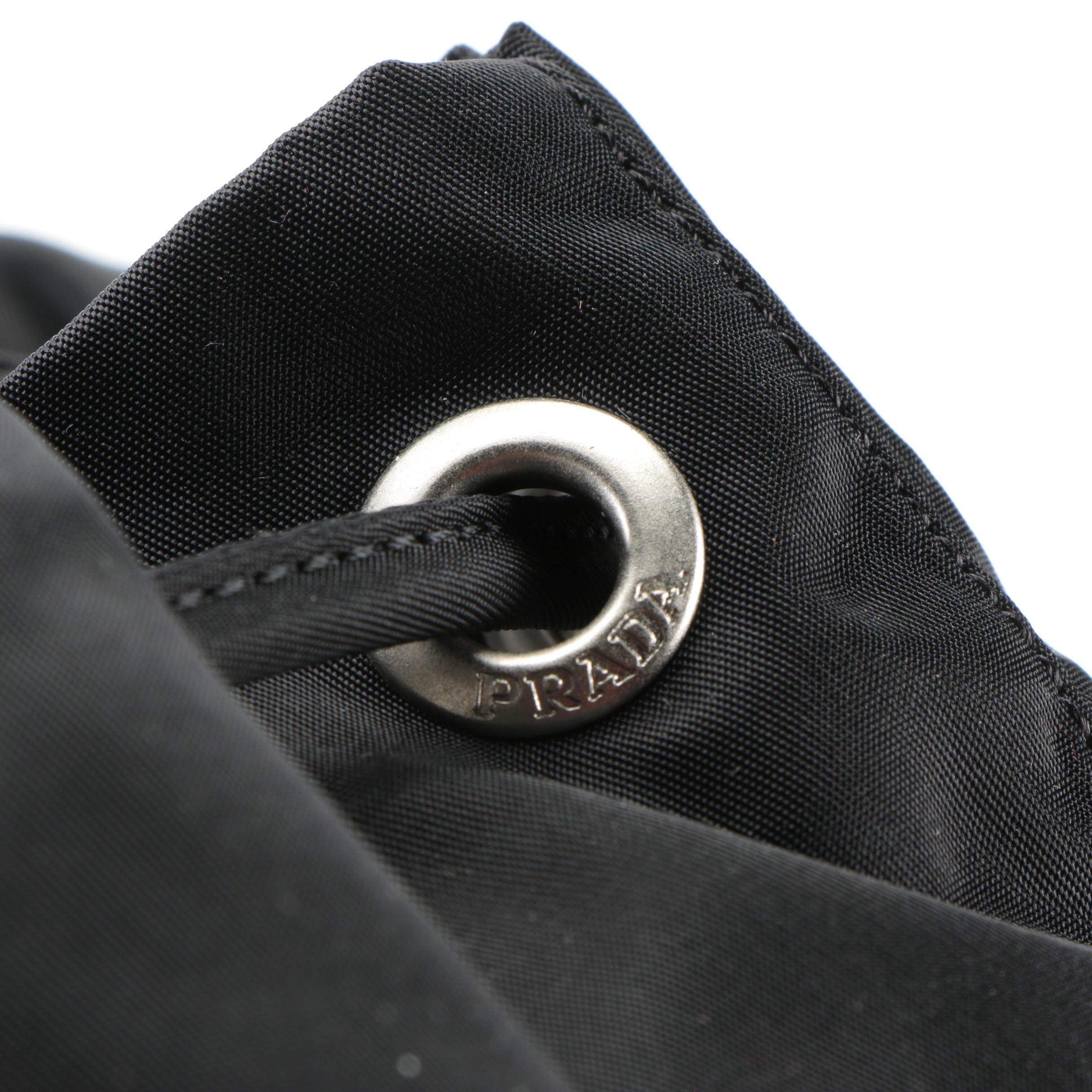 Prada Small Backpack in Black Tessuto Nylon and Smooth Leather