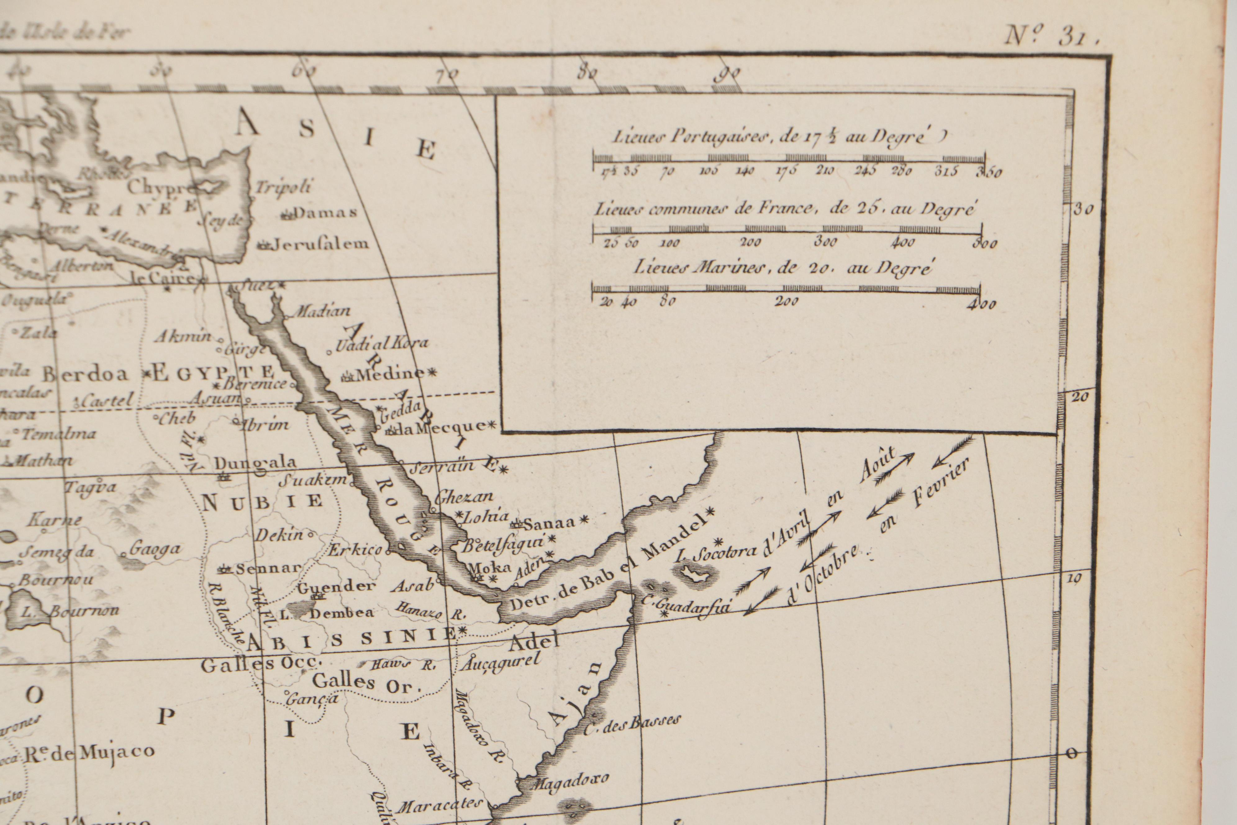 Rigobert Bonne Engraving Map of Africa, 1780