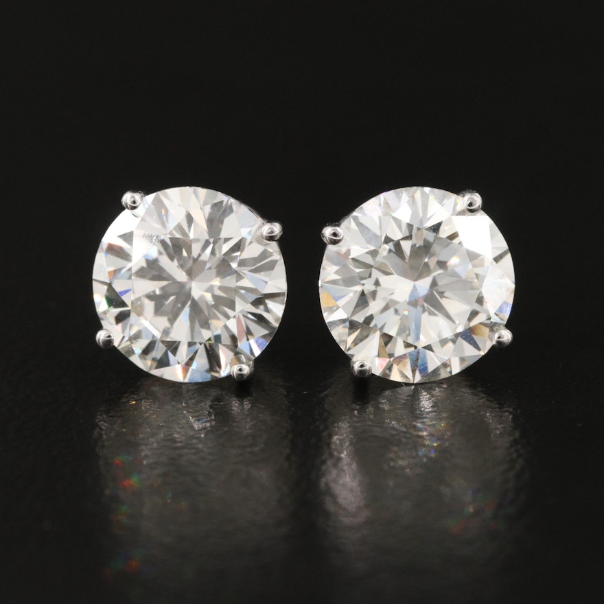 14K 4.12 CTW Diamond Stud Earrings with IGI Reports