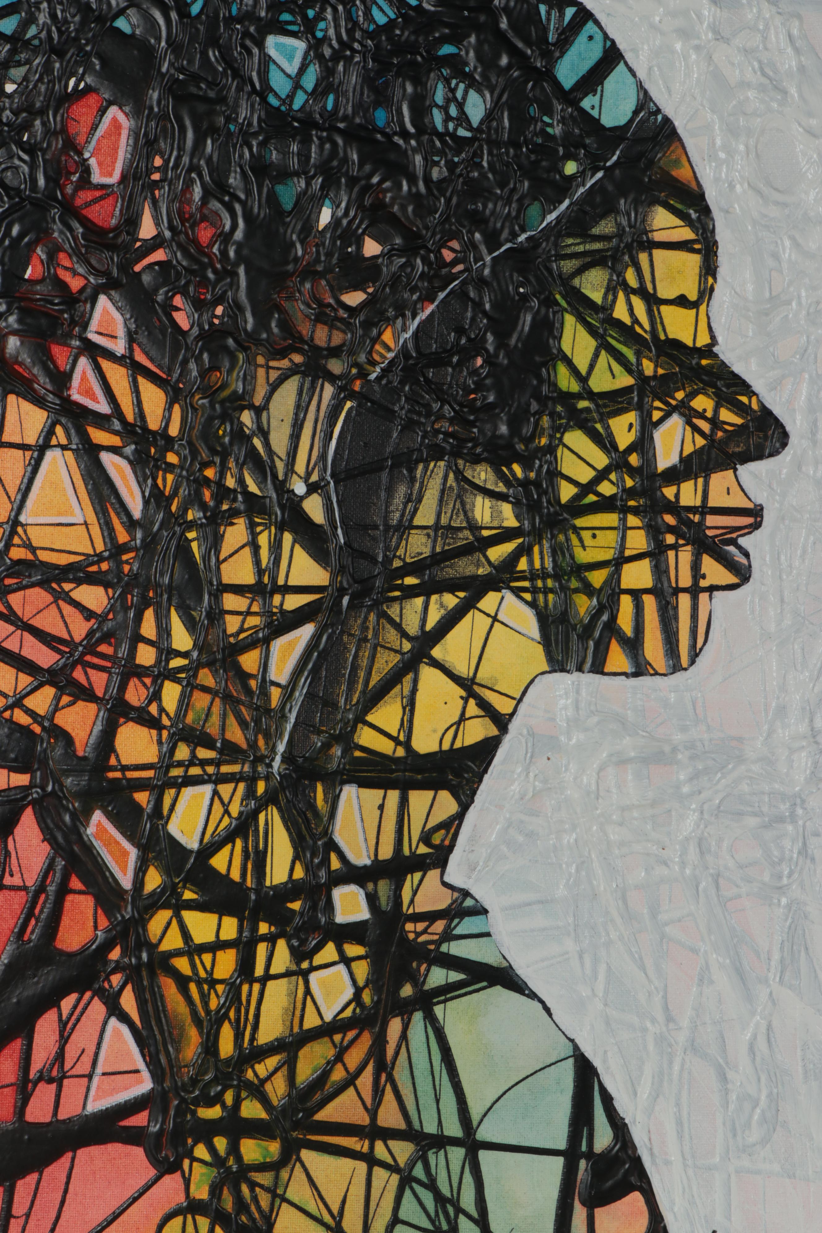 Abiola Idowu Mixed Media Painting "Love is Everything," 2021