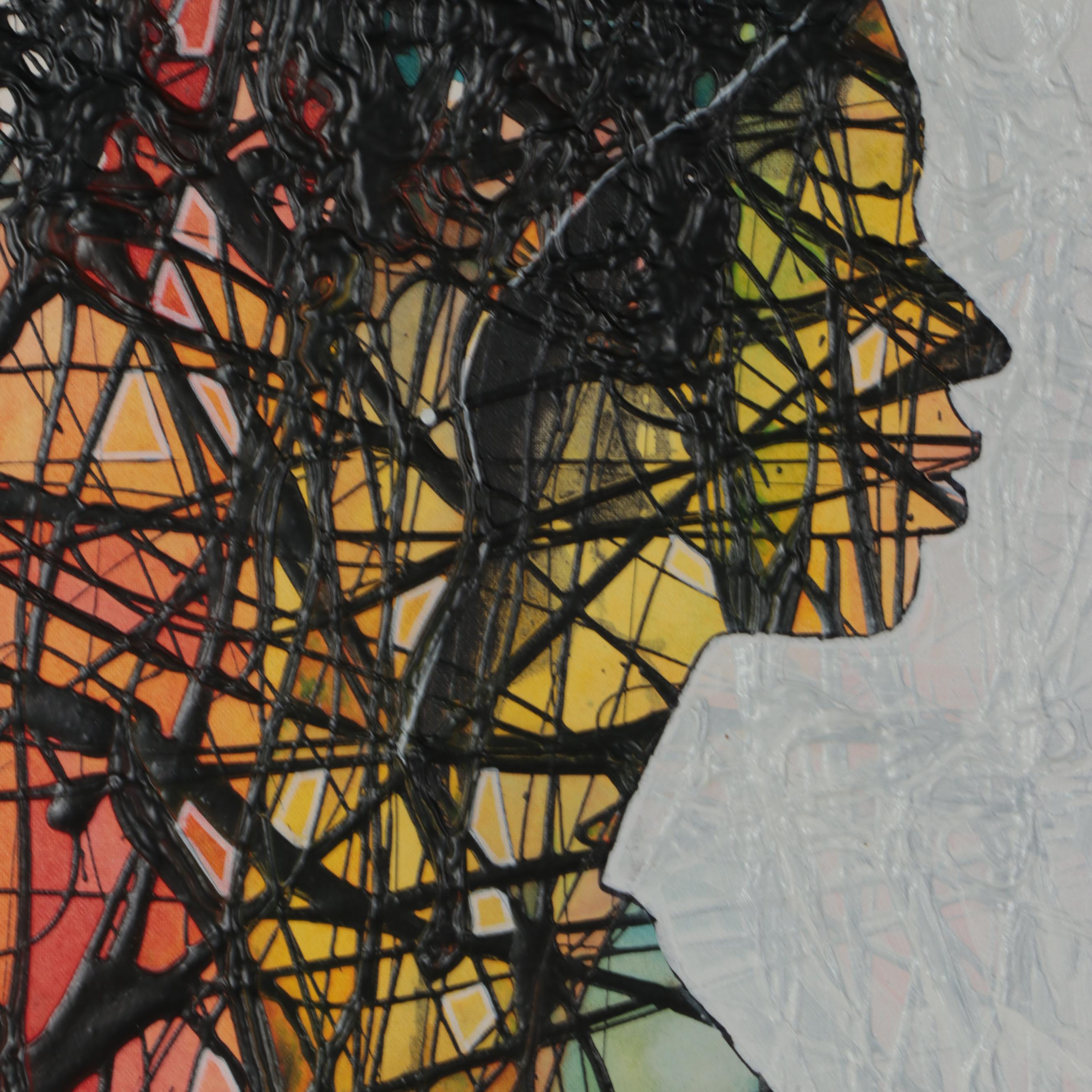 Abiola Idowu Mixed Media Painting "Love is Everything," 2021