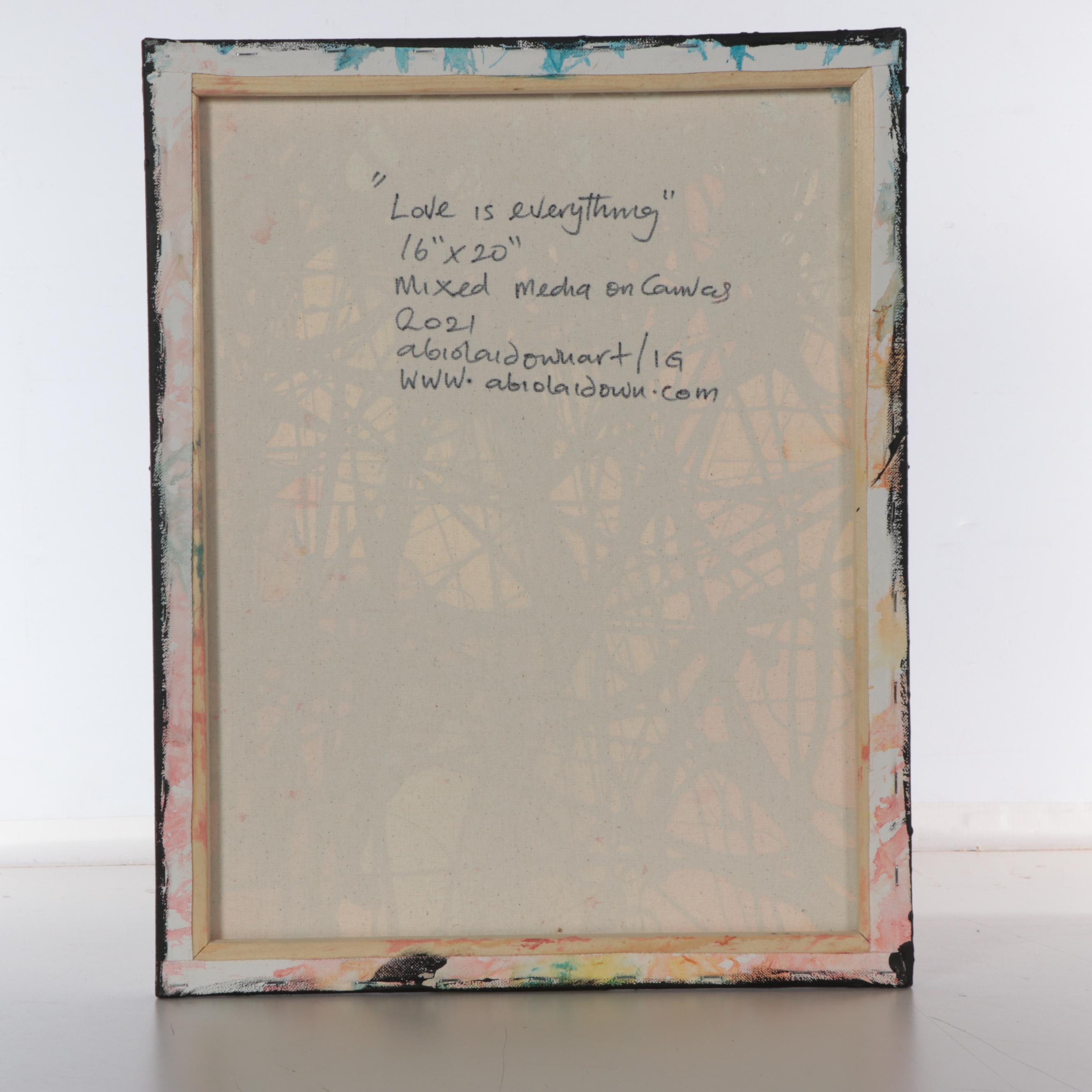 Abiola Idowu Mixed Media Painting "Love is Everything," 2021