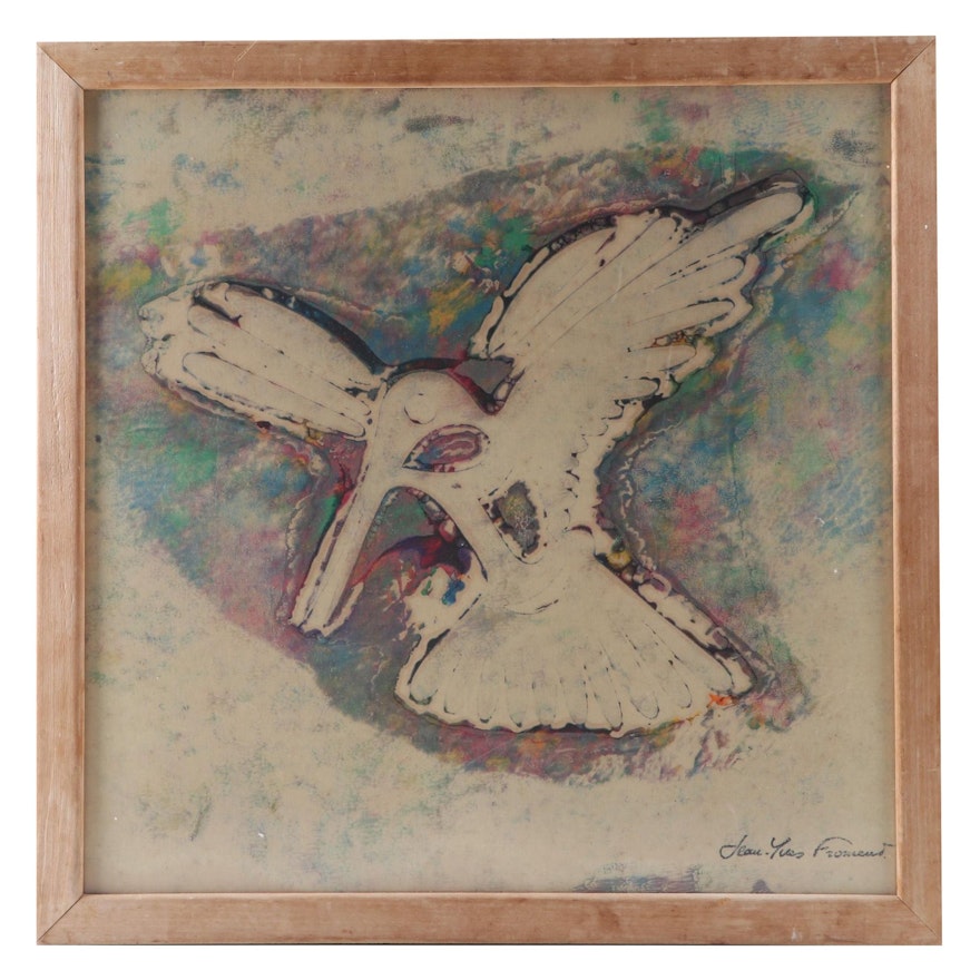 Jean-Yves Froment Textile Print of Hummingbird, Circa 1980