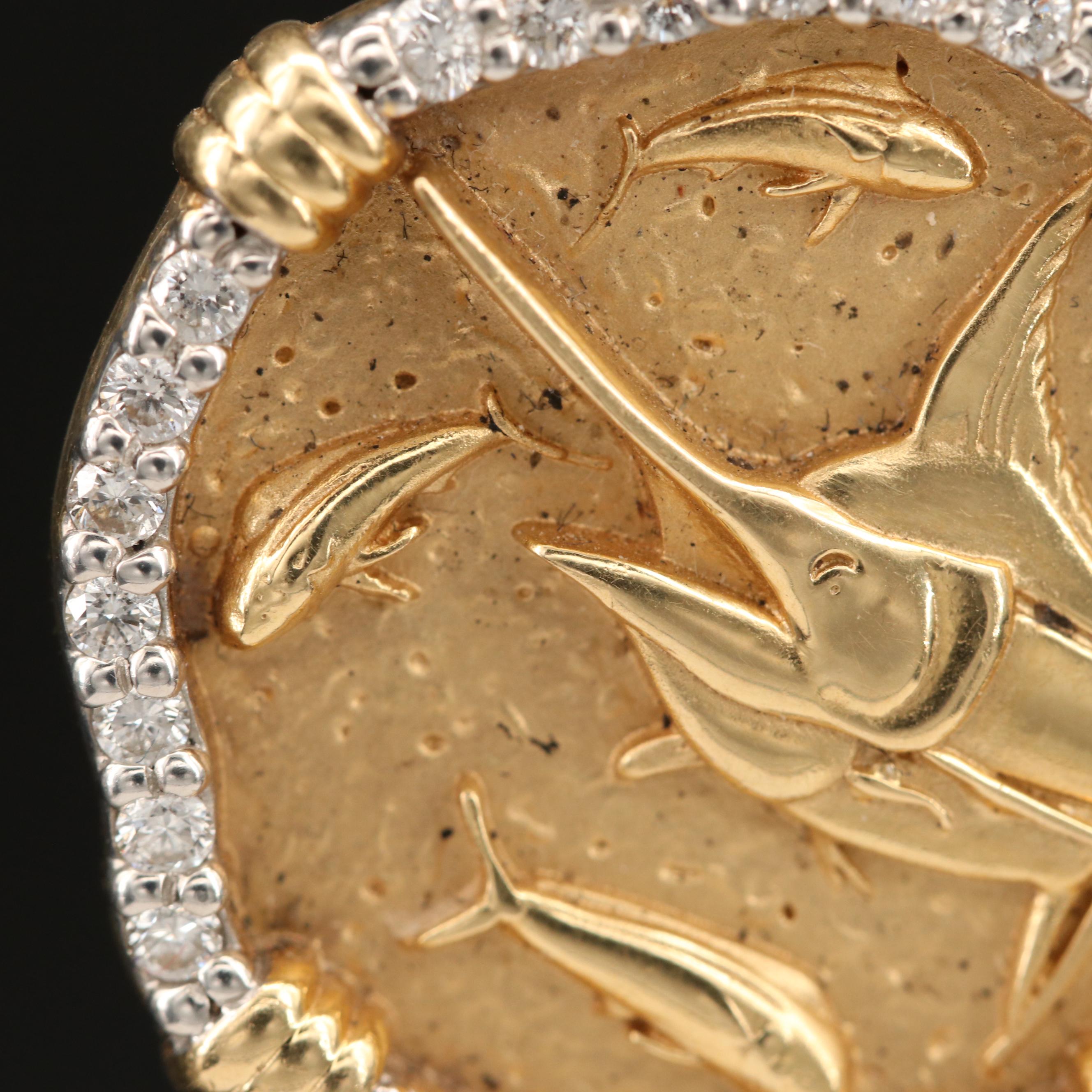 Guy Harvey 18K 0.56 CTW Diamond Blue Marlin Pendant