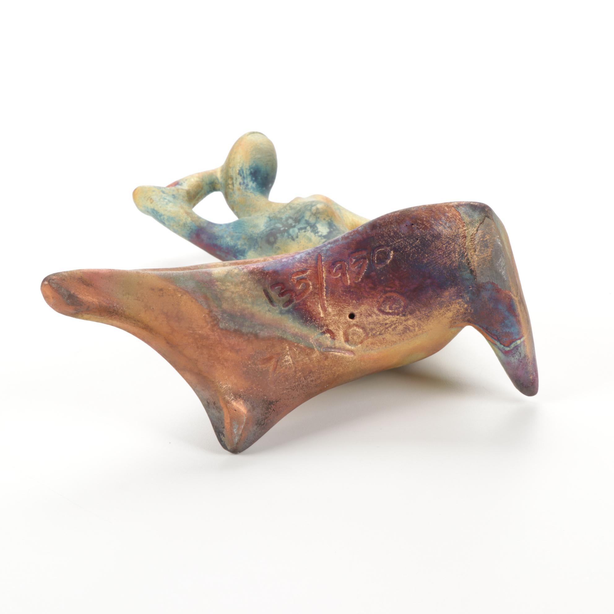 George Tudzarov Copper Raku Figural Sculpture