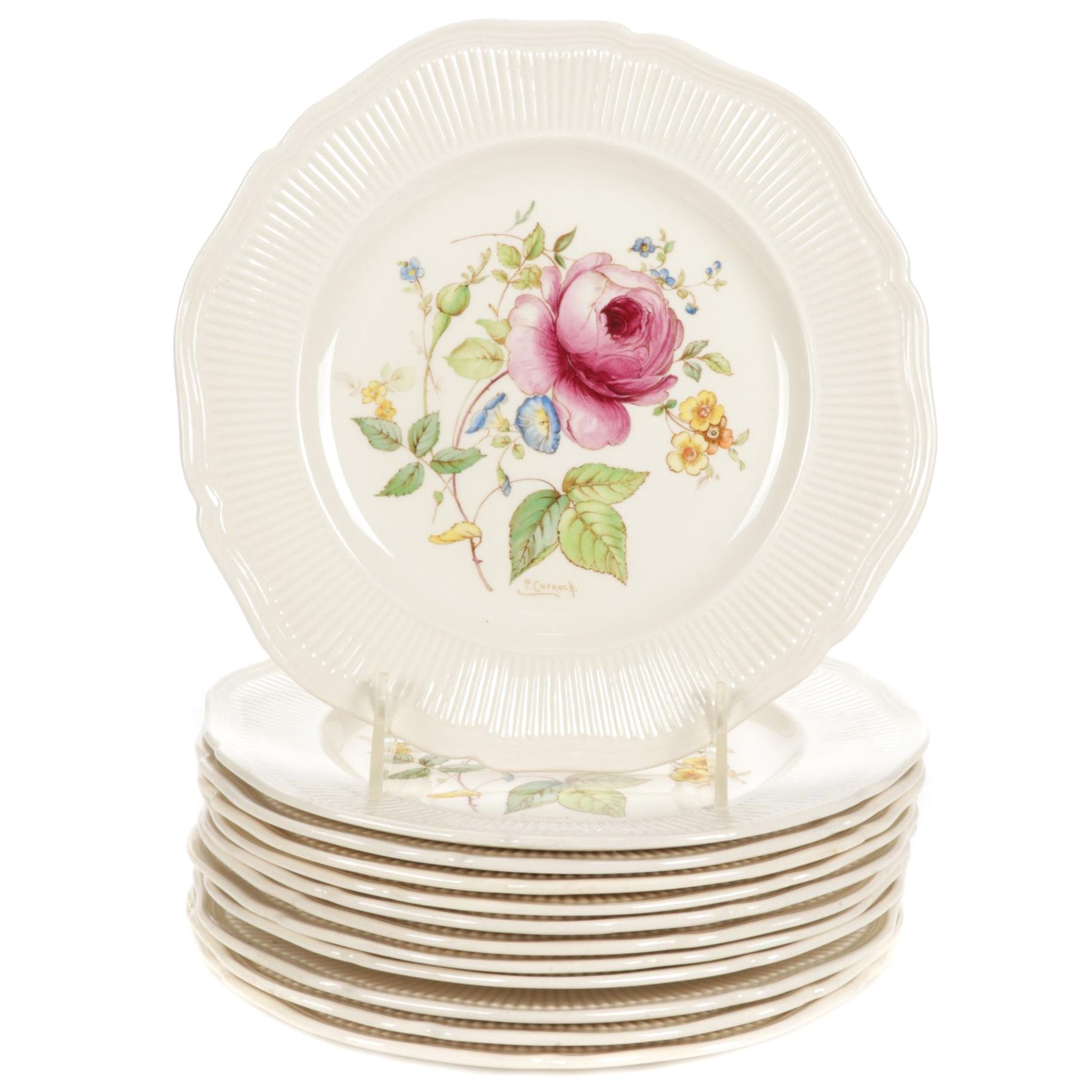 Royal Doulton "Curnock Rose" Bone China  Plates, Early to Mid 20th Century