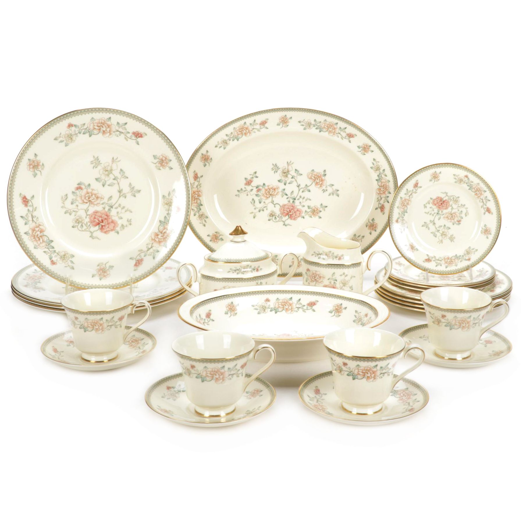 Minton "Jasmine" Bone China Dinnerware and Serving Pieces, 1978-1997