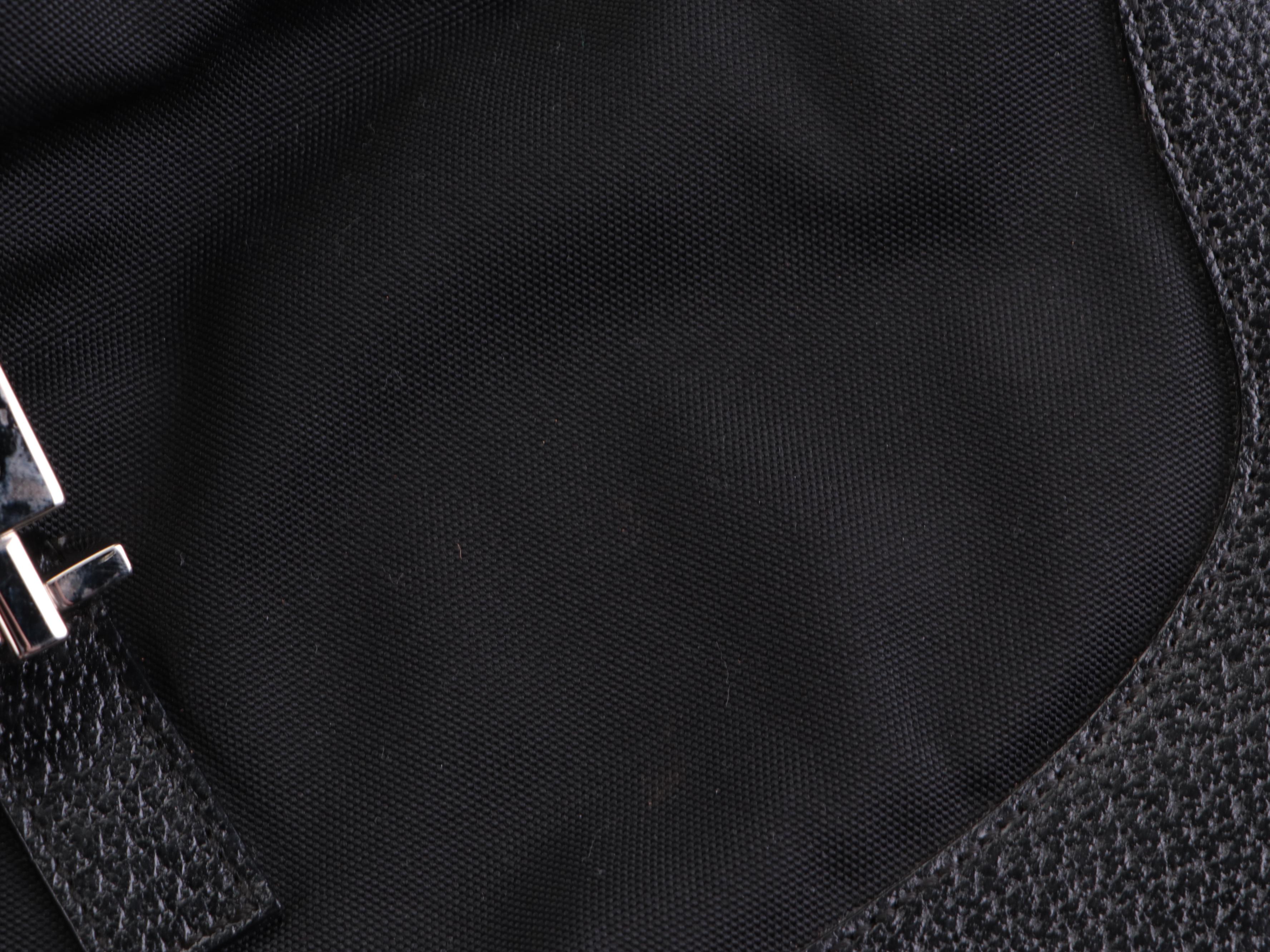 Gucci Jackie Hobo Shoulder Bag in Black Nylon Canvas and Leather