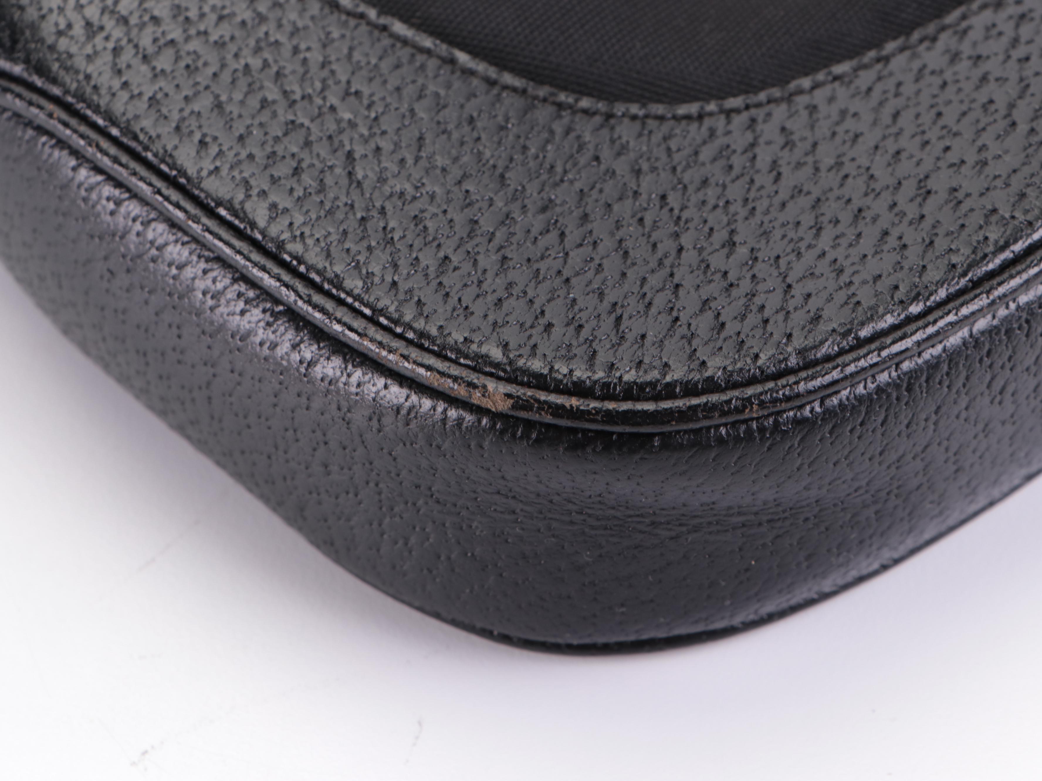 Gucci Jackie Hobo Shoulder Bag in Black Nylon Canvas and Leather