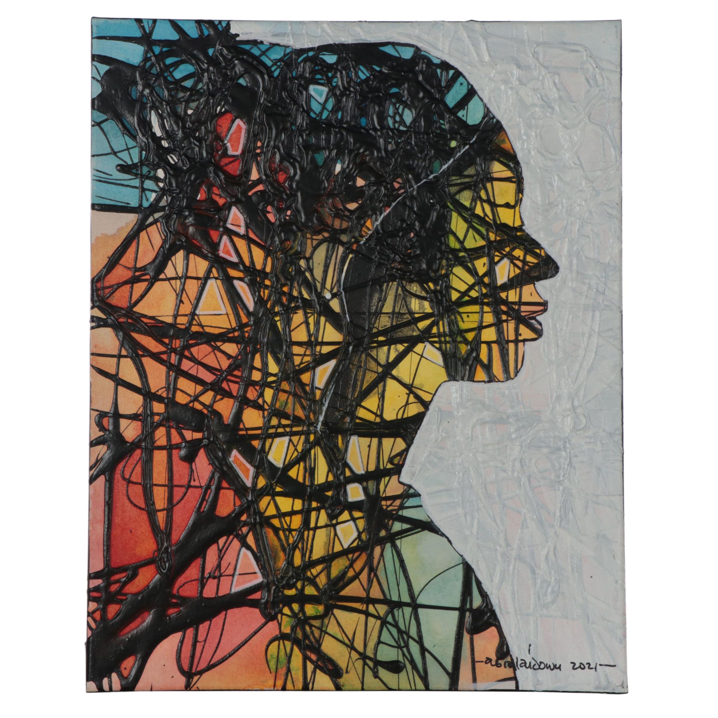 Abiola Idowu Mixed Media Painting "Love is Everything," 2021