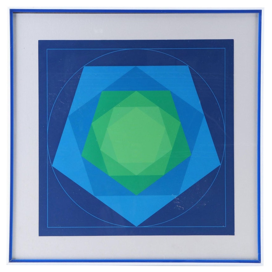 Geometric Abstract Serigraph, Late 20th Century