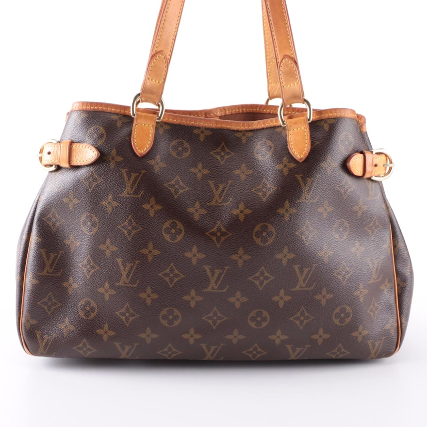 Louis Vuitton Batignolles Shoulder Bag in Monogram Canvas and Vachetta Leather