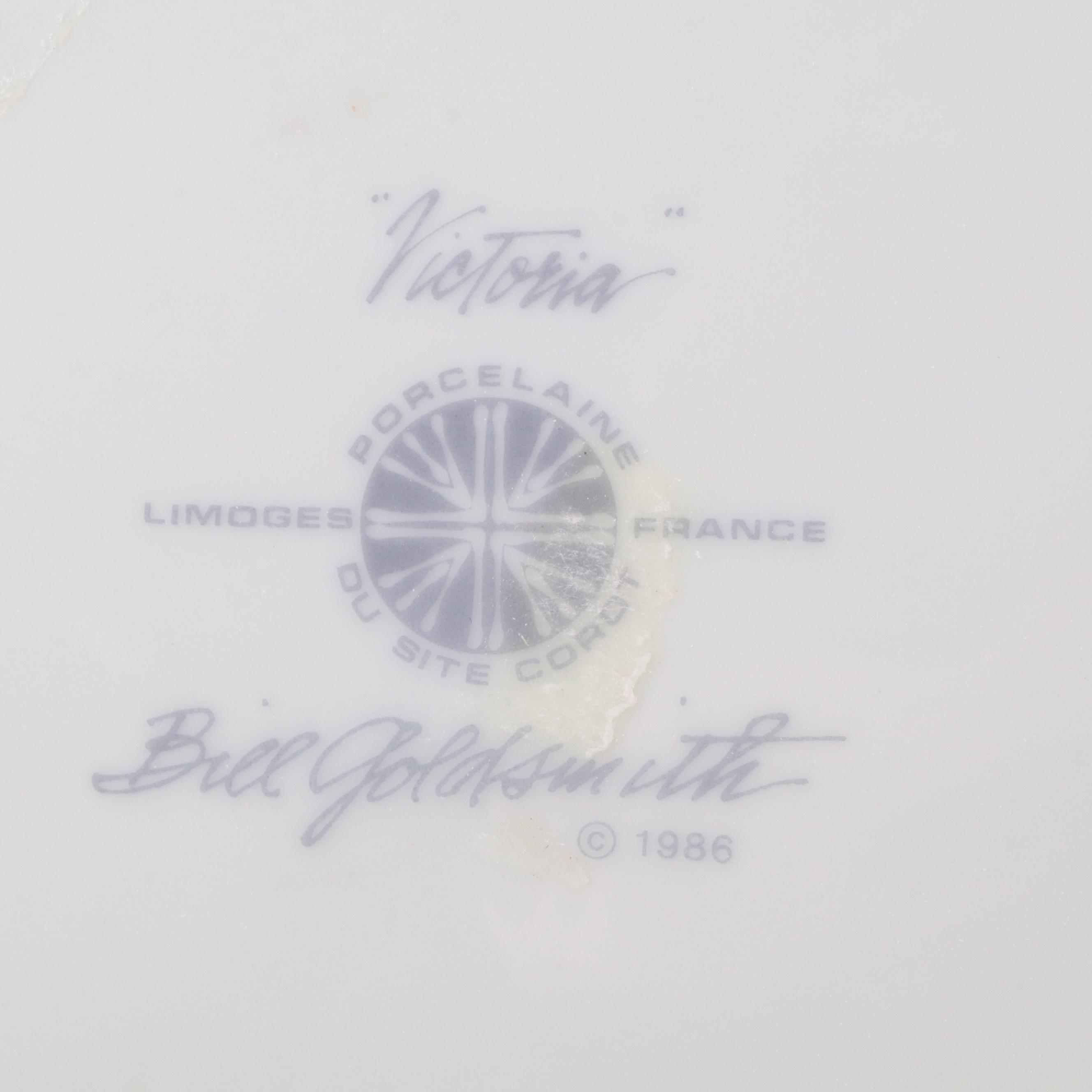 Bill Goldsmith "Victoria" Limoges Porcelain Dinnerware and Tea Service