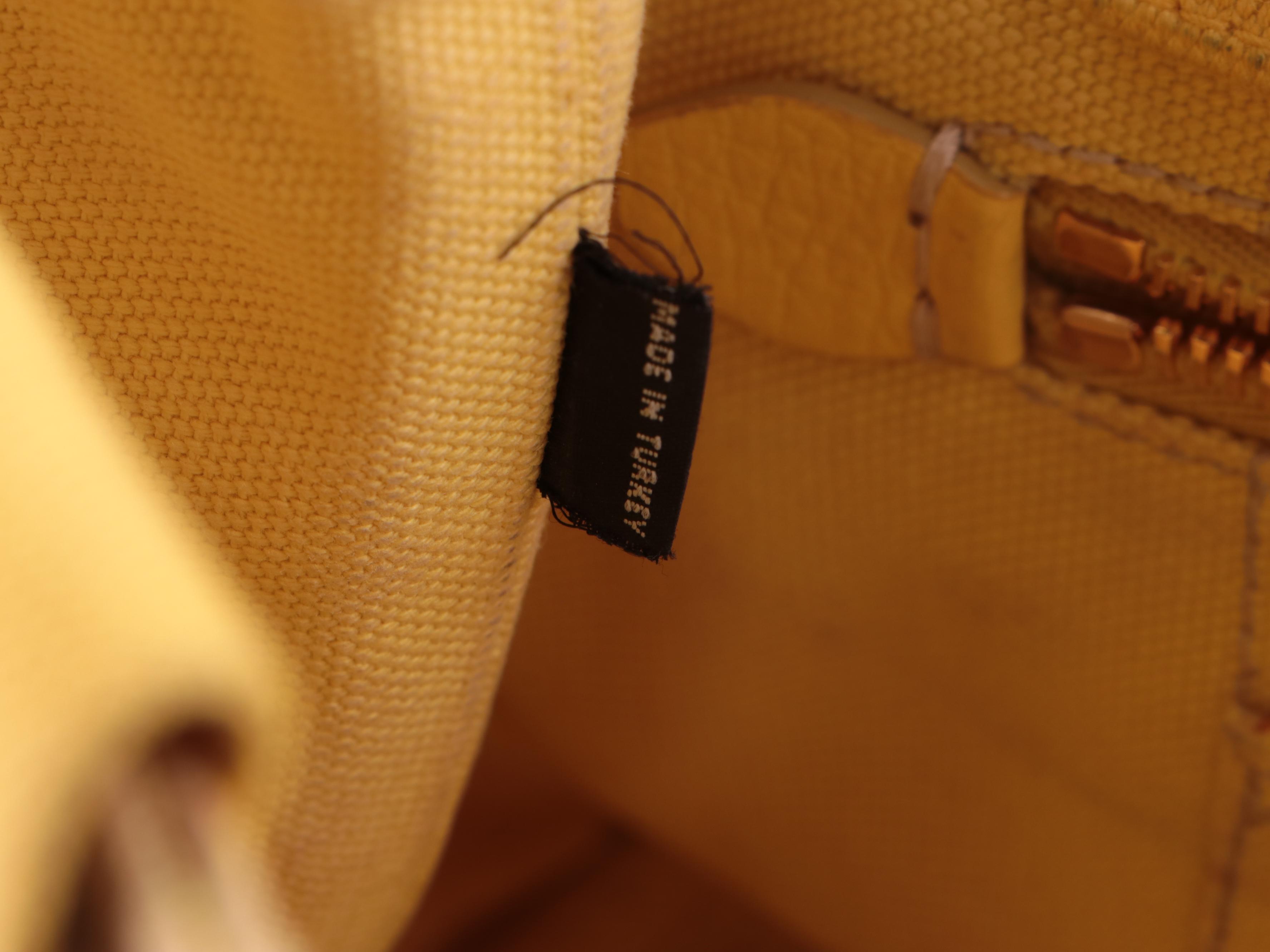 Prada Small Canapa Logo Tote Bag in Yellow Canvas