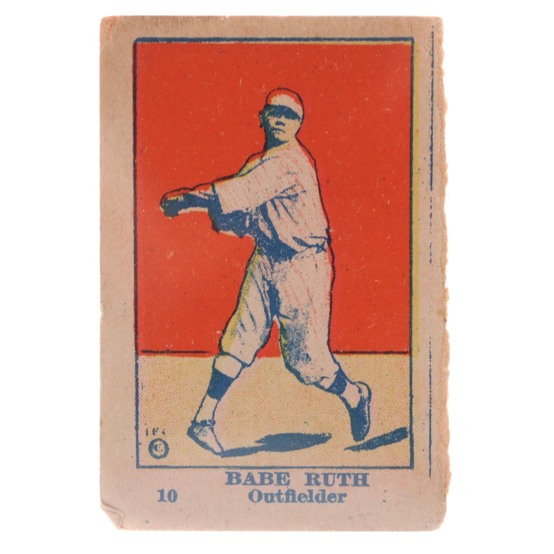 1920-1921 Babe Ruth "W516-2-2" #10 "Outfielder" Hand-Cut Strip Card