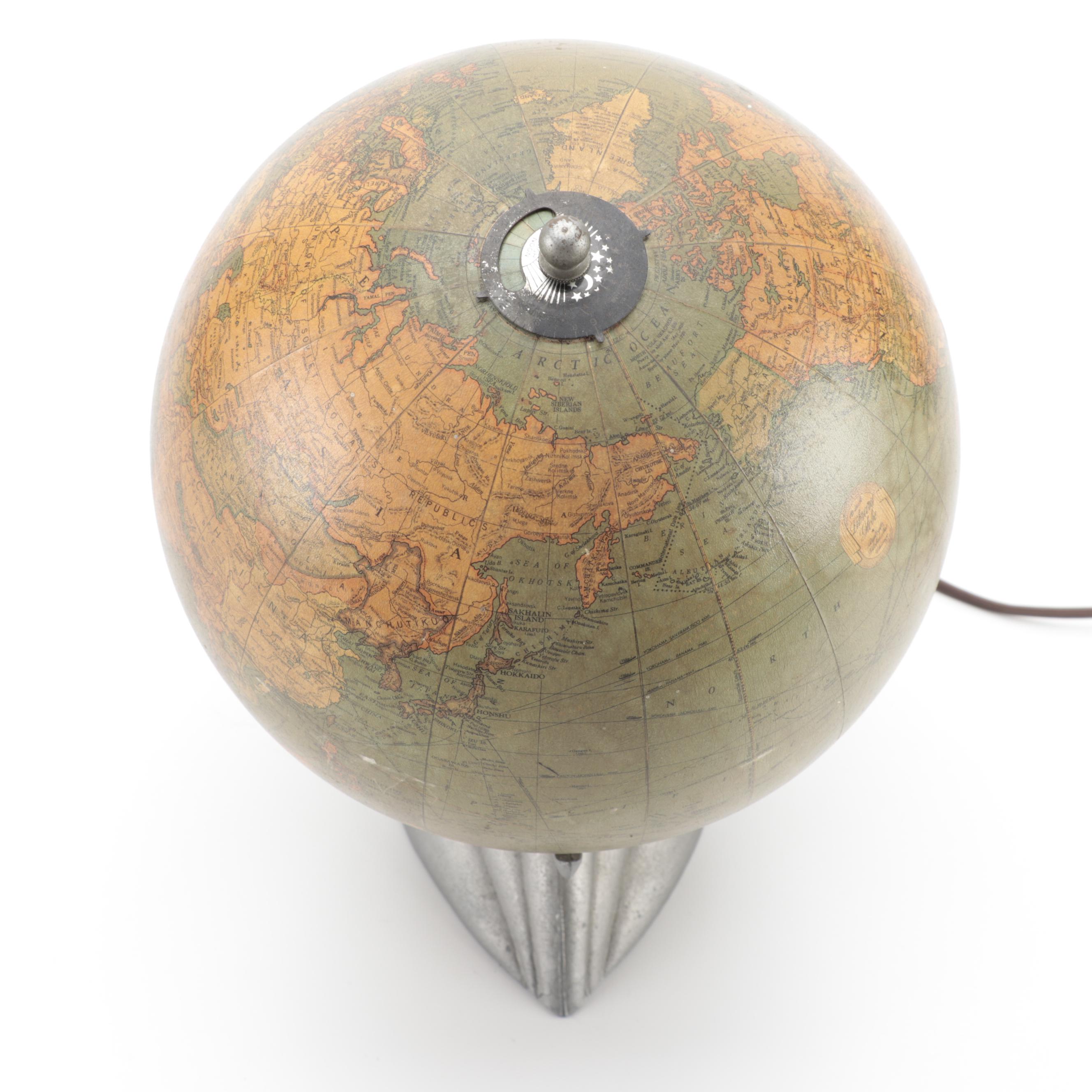 Replogle Globes Inc. Illuminated Library Globe, 1930s–1940s