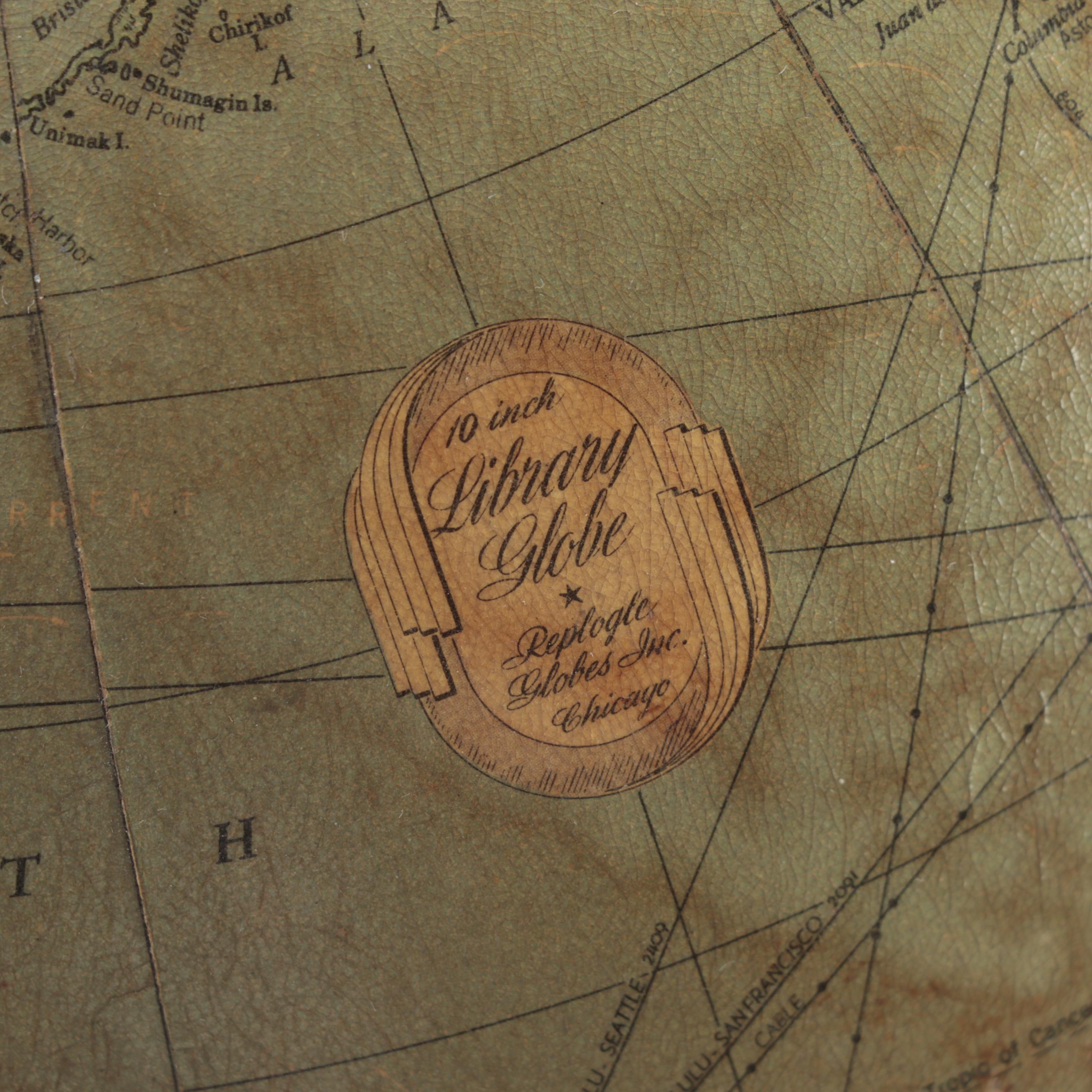 Replogle Globes Inc. Illuminated Library Globe, 1930s–1940s