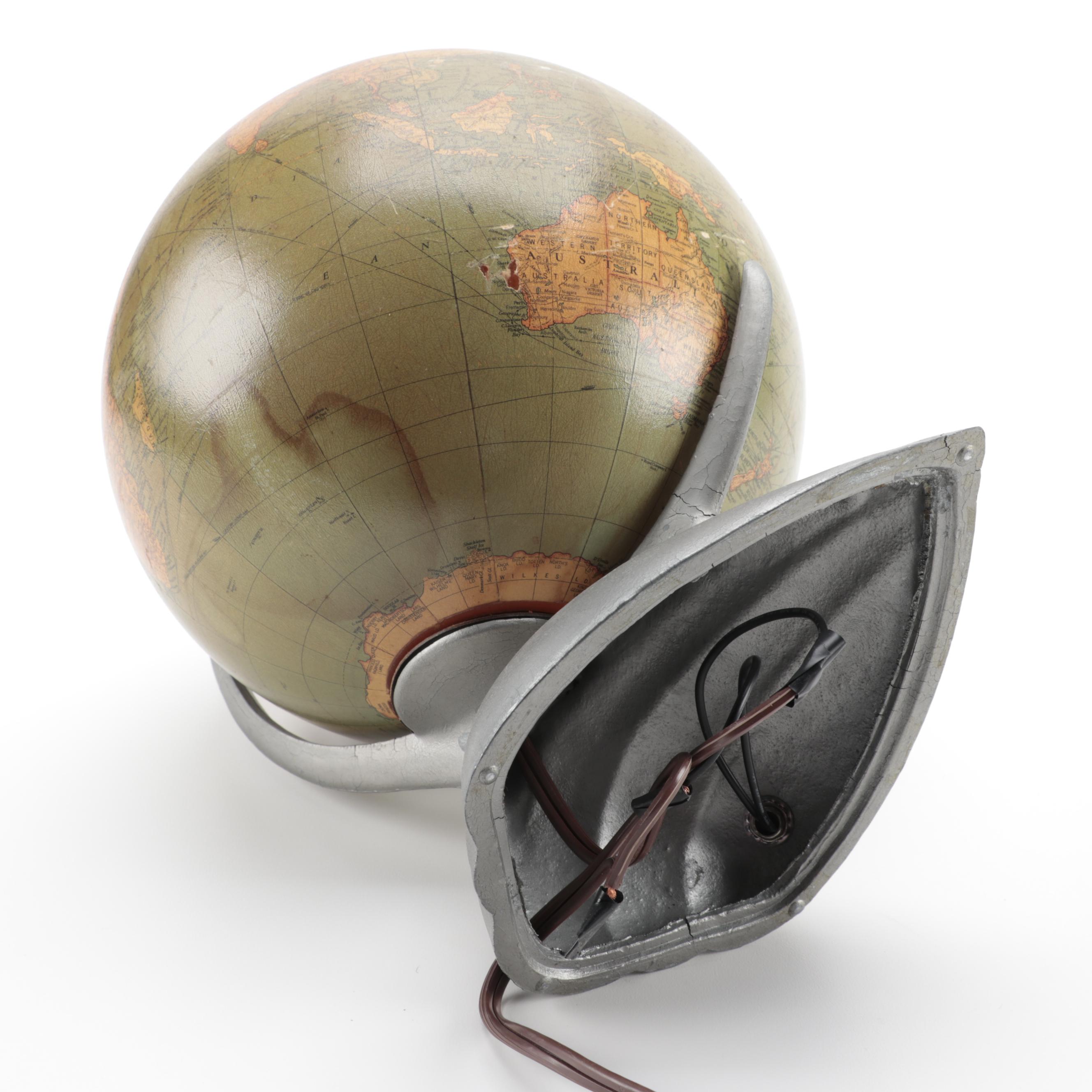 Replogle Globes Inc. Illuminated Library Globe, 1930s–1940s