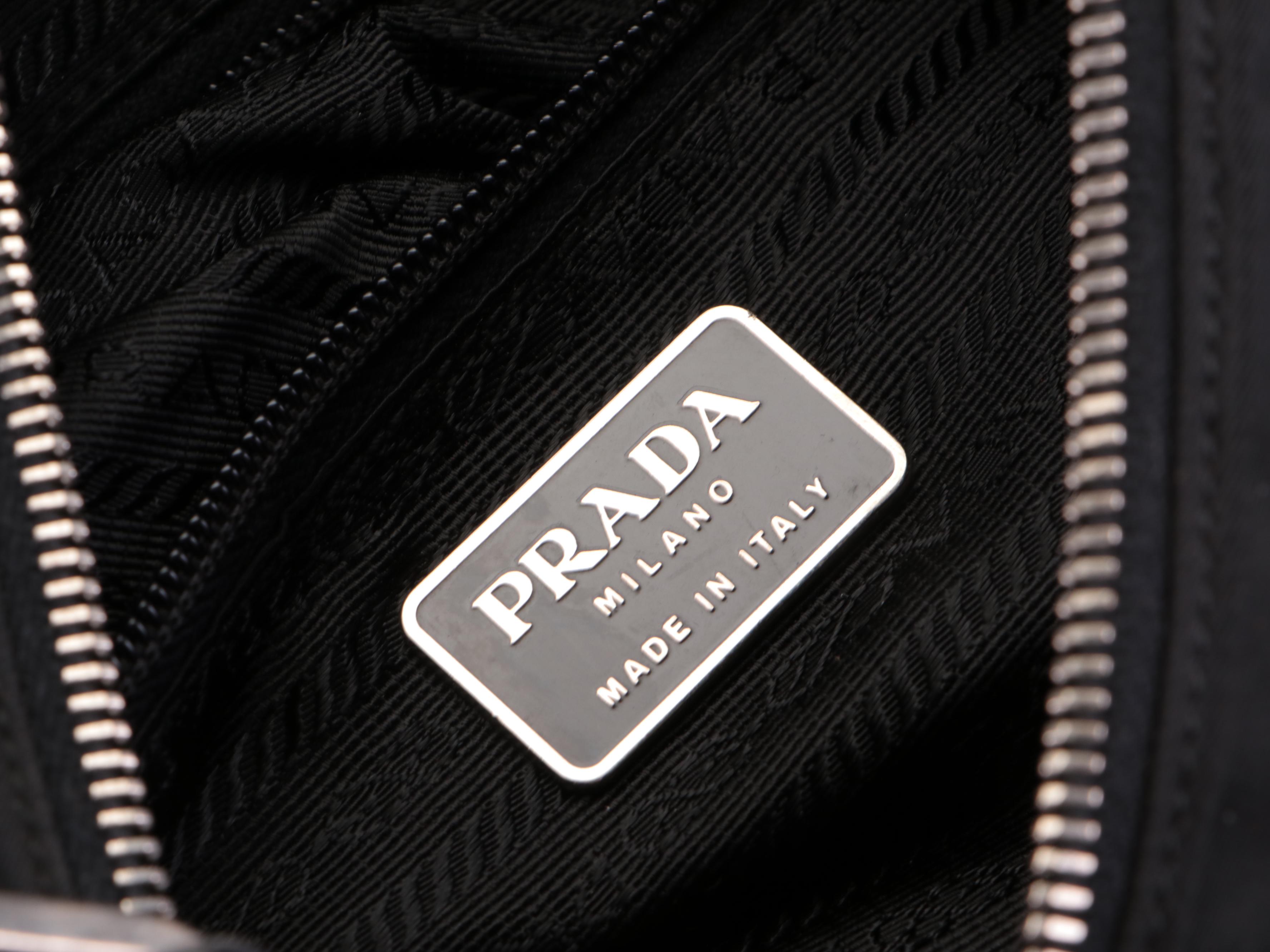 Prada Small Shoulder Bag in Black Tessuto Nylon and Smooth Leather