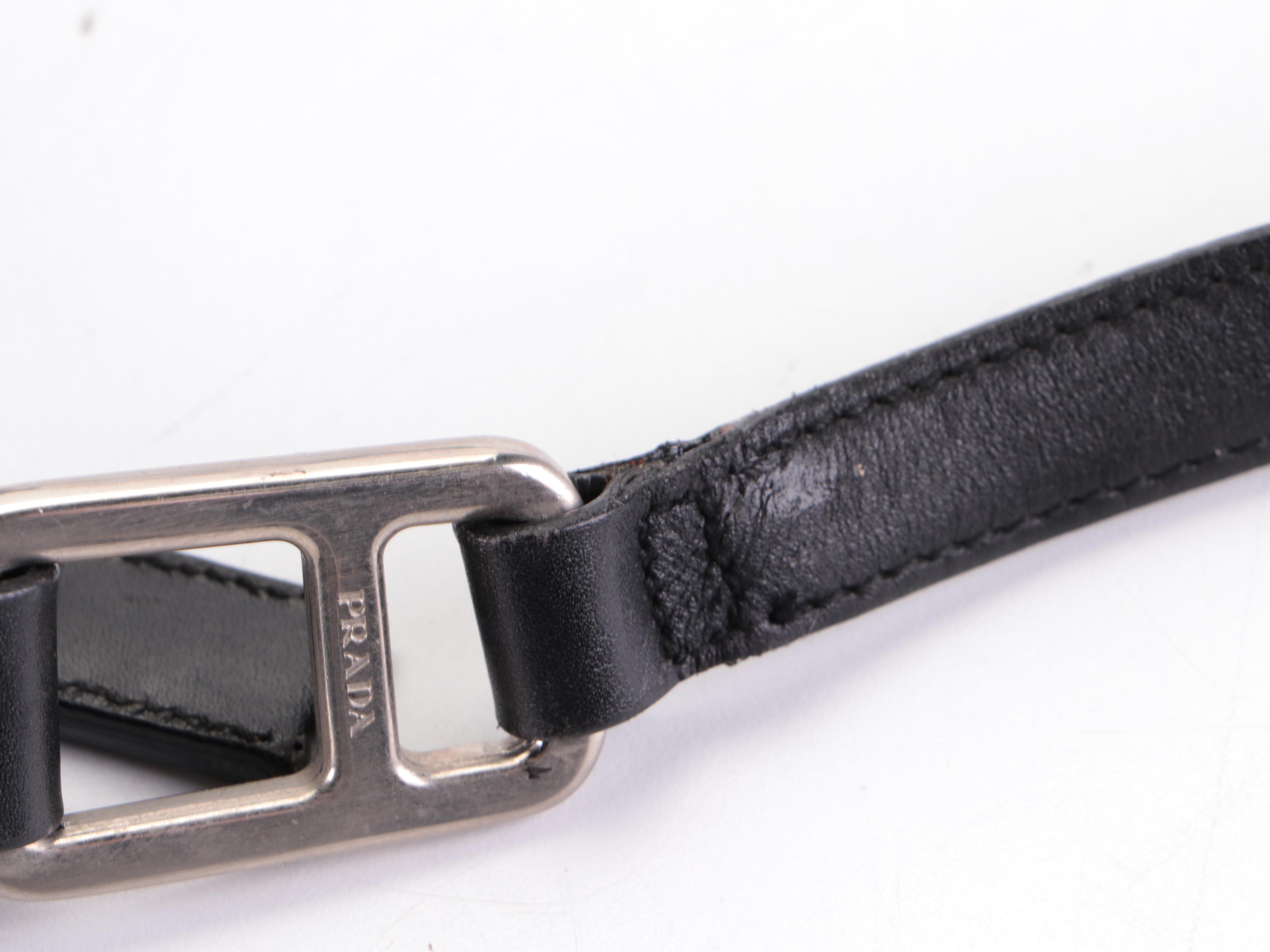 Prada Small Shoulder Bag in Black Tessuto Nylon and Smooth Leather