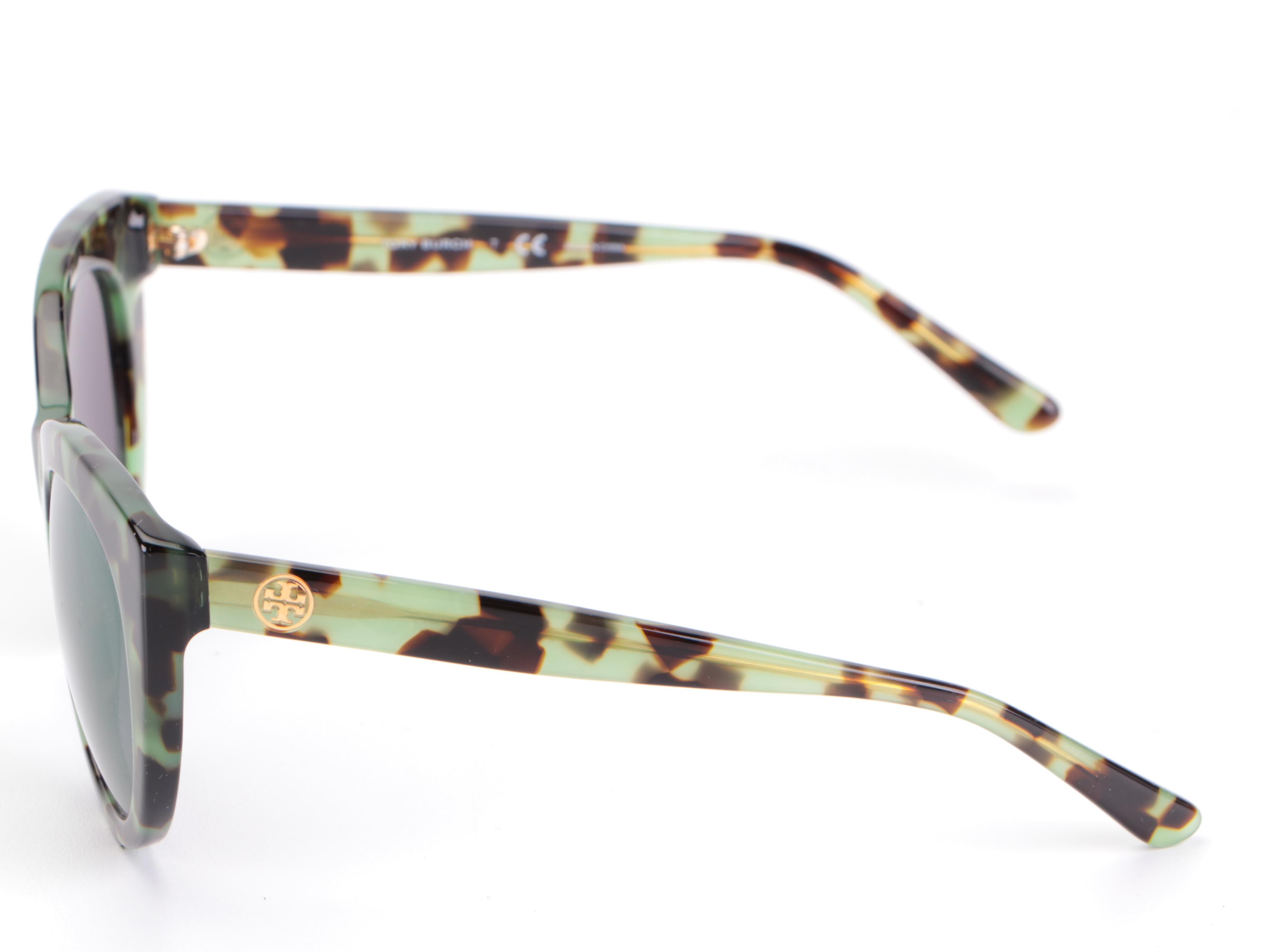 Tory Burch TY7115 Butterfly Sunglasses in Green Havana with Case