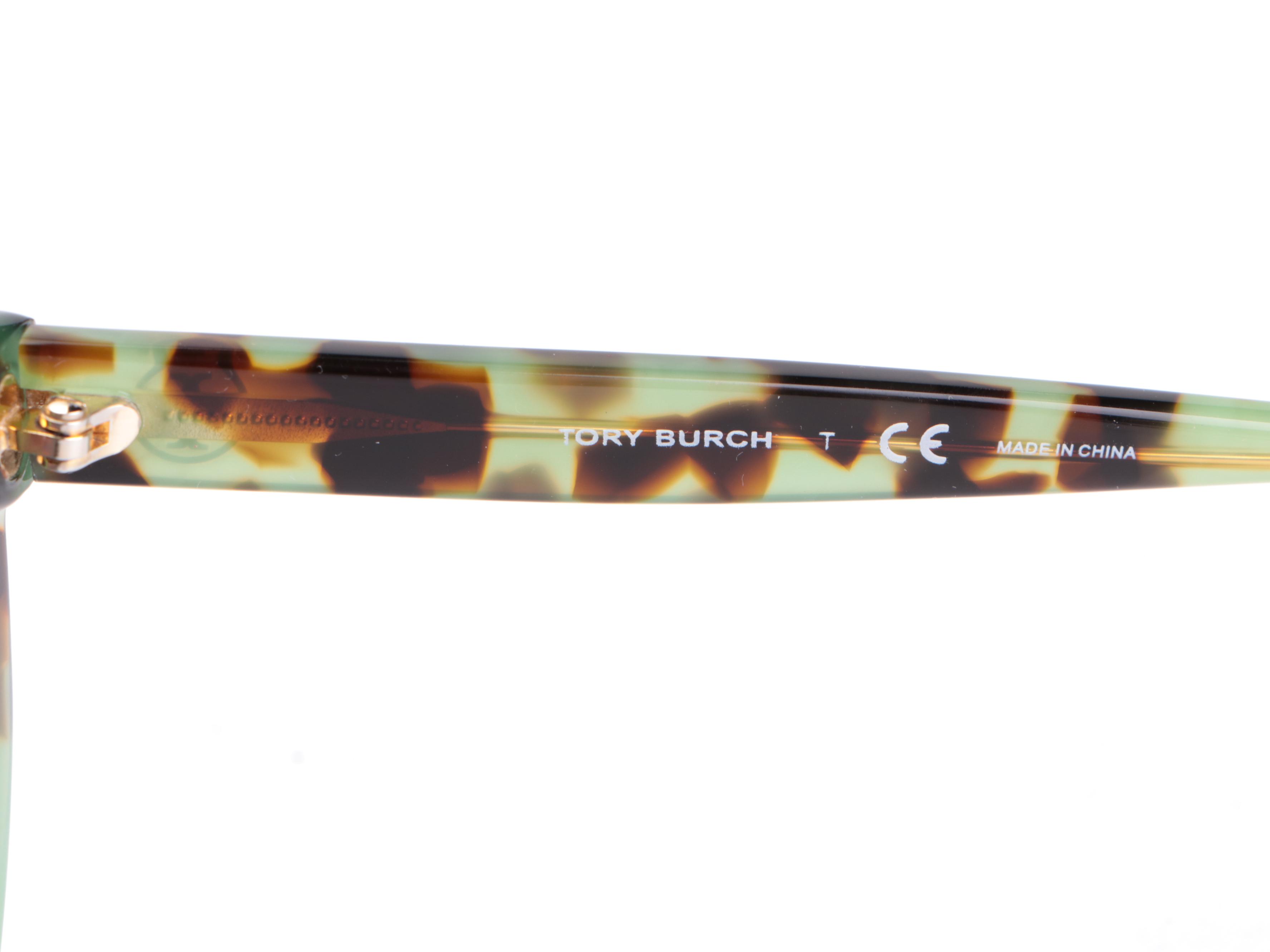 Tory Burch TY7115 Butterfly Sunglasses in Green Havana with Case