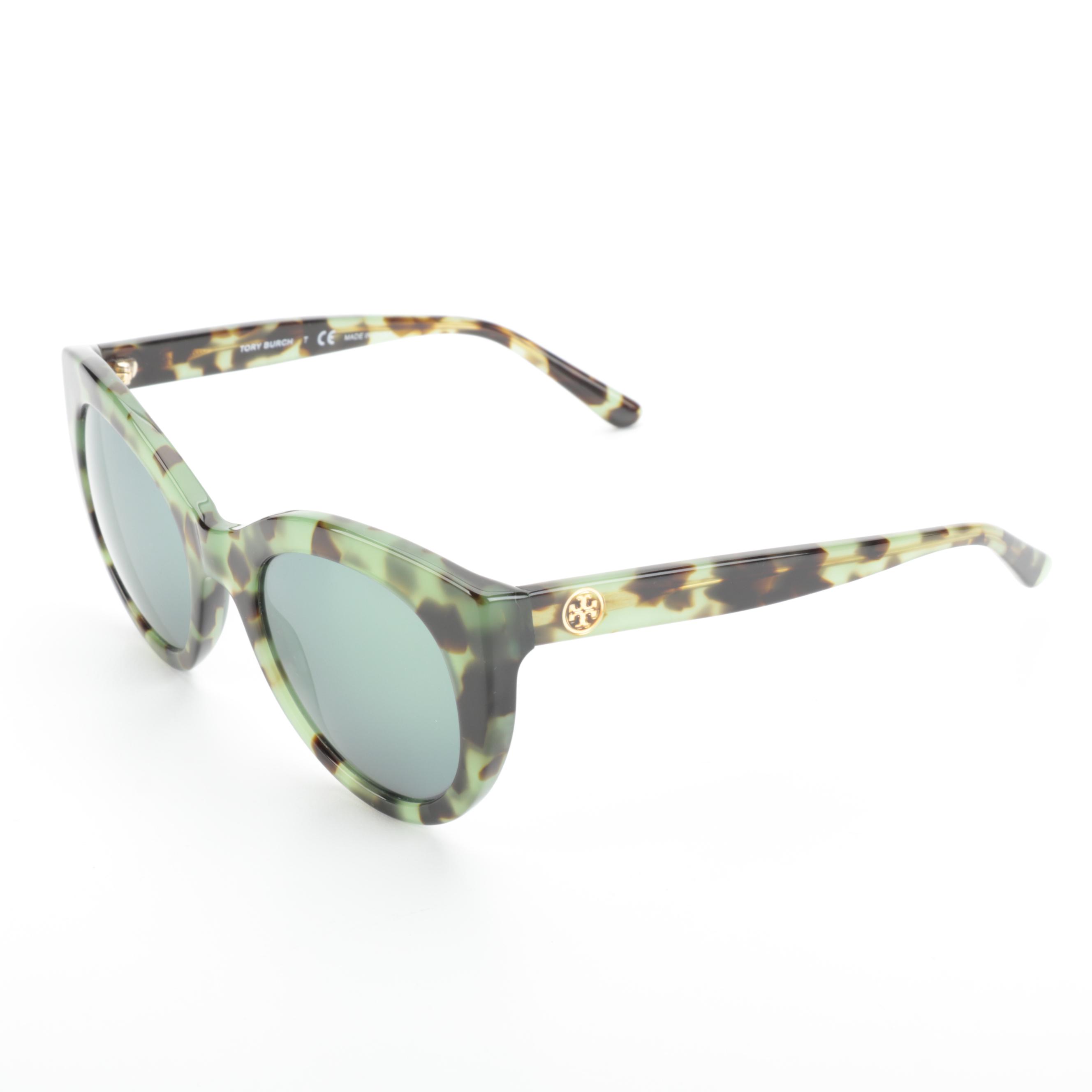 Tory Burch TY7115 Green Havana Sunglasses with Case and Box