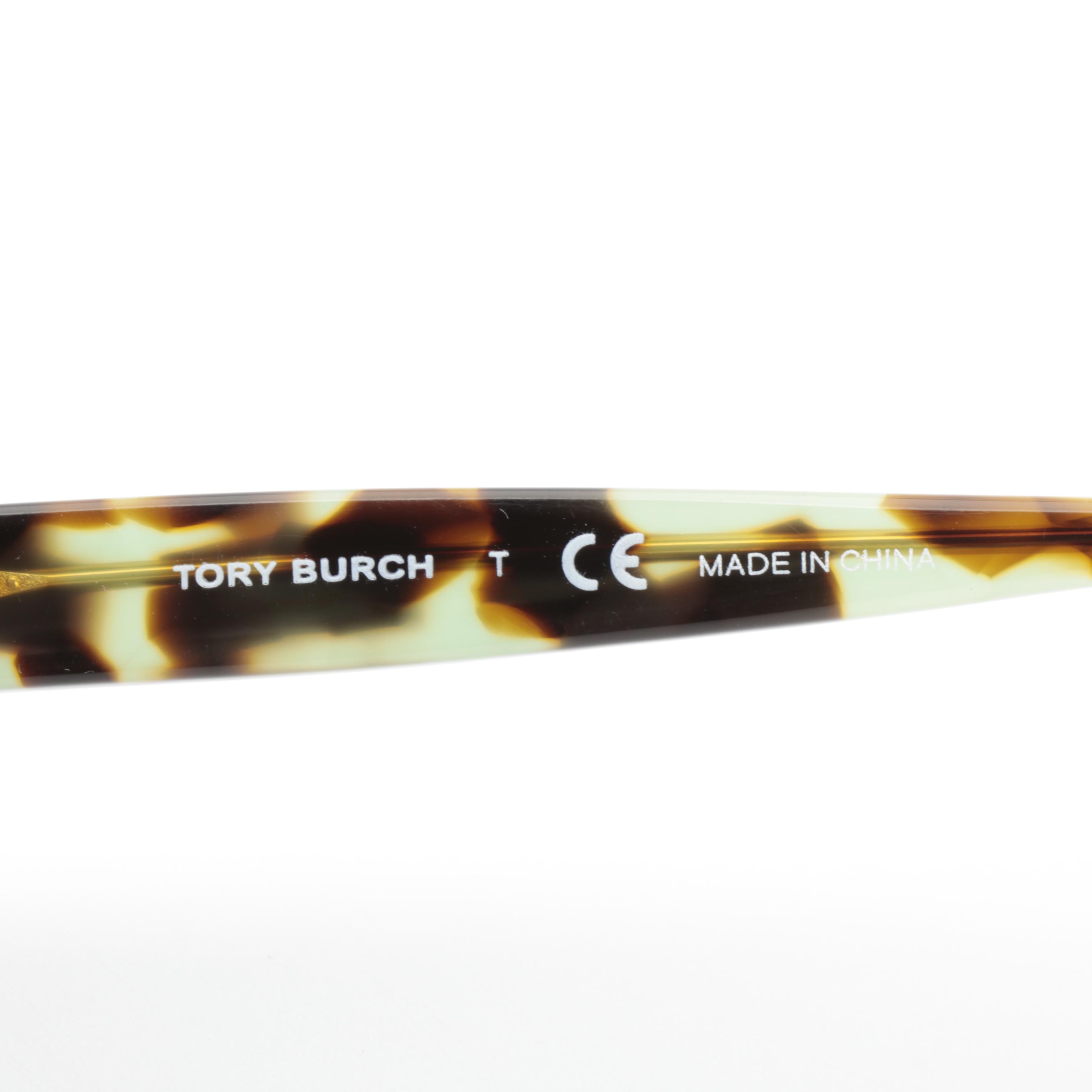 Tory Burch TY7115 Green Havana Sunglasses with Case and Box