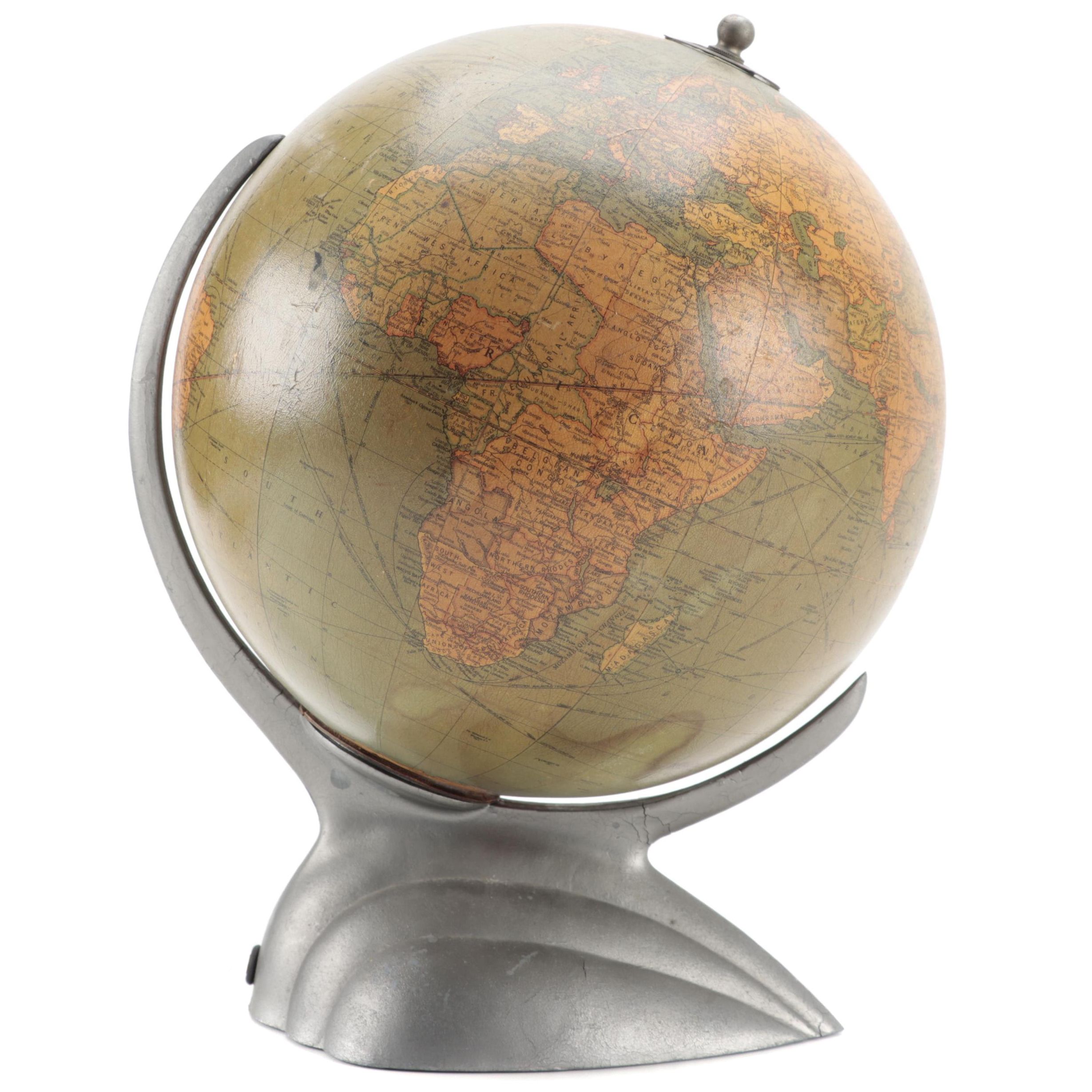 Replogle Globes Inc. Illuminated Library Globe, 1930s–1940s