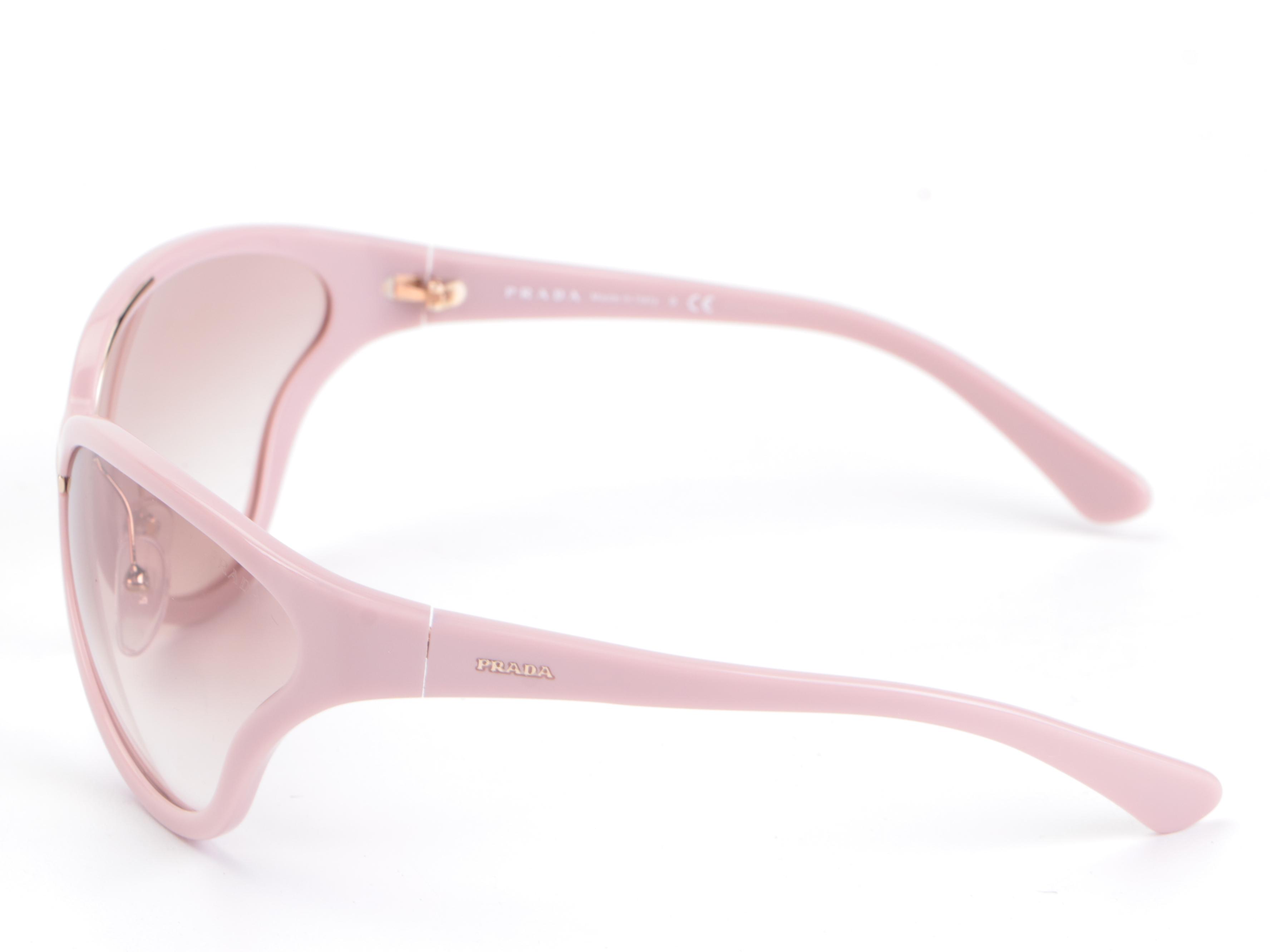 Prada SPR22V Oversized Light Pink Gradient Lens Sunglasses with Box and Case
