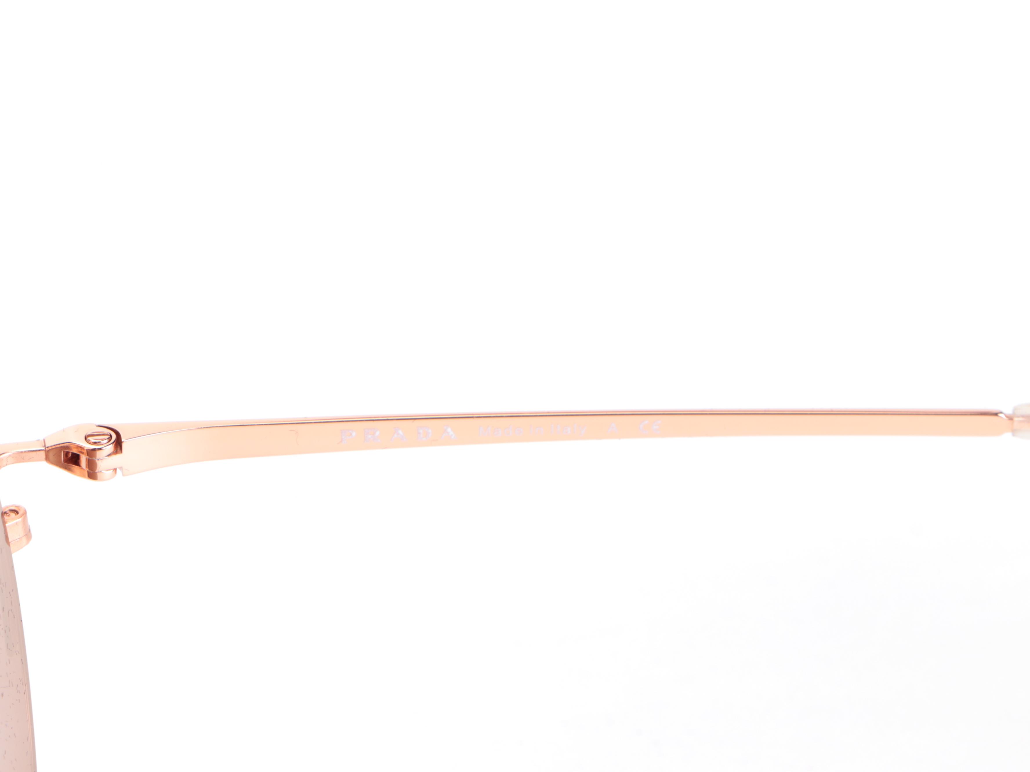 Prada SPR55V Rose Gold-Havana Sunglasses with Box and Case