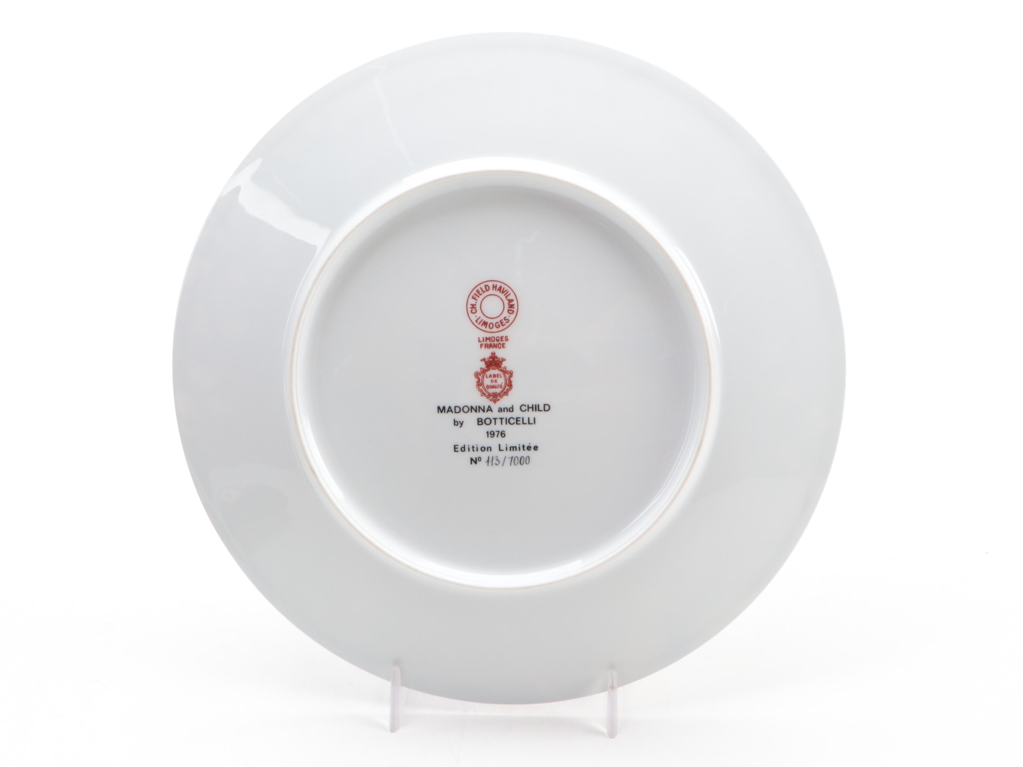 Haviland Limoges Madonna and Child Porcelain Limited Edition  Collectors Plates