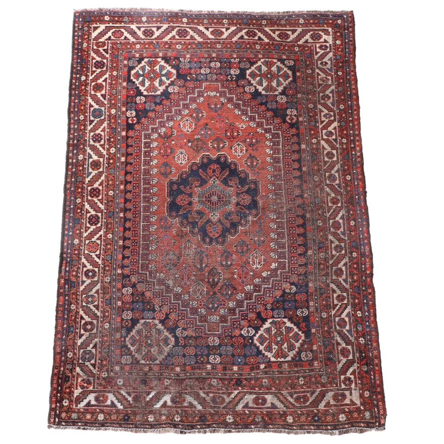 5'8 x 8'4 Hand-Knotted Persian Qashqai Area Rug