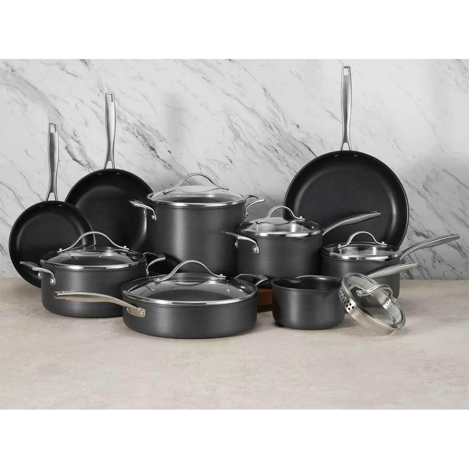 Member's Mark 15-Piece Heavy-Gauge Anodized Nonstick Cookware Set