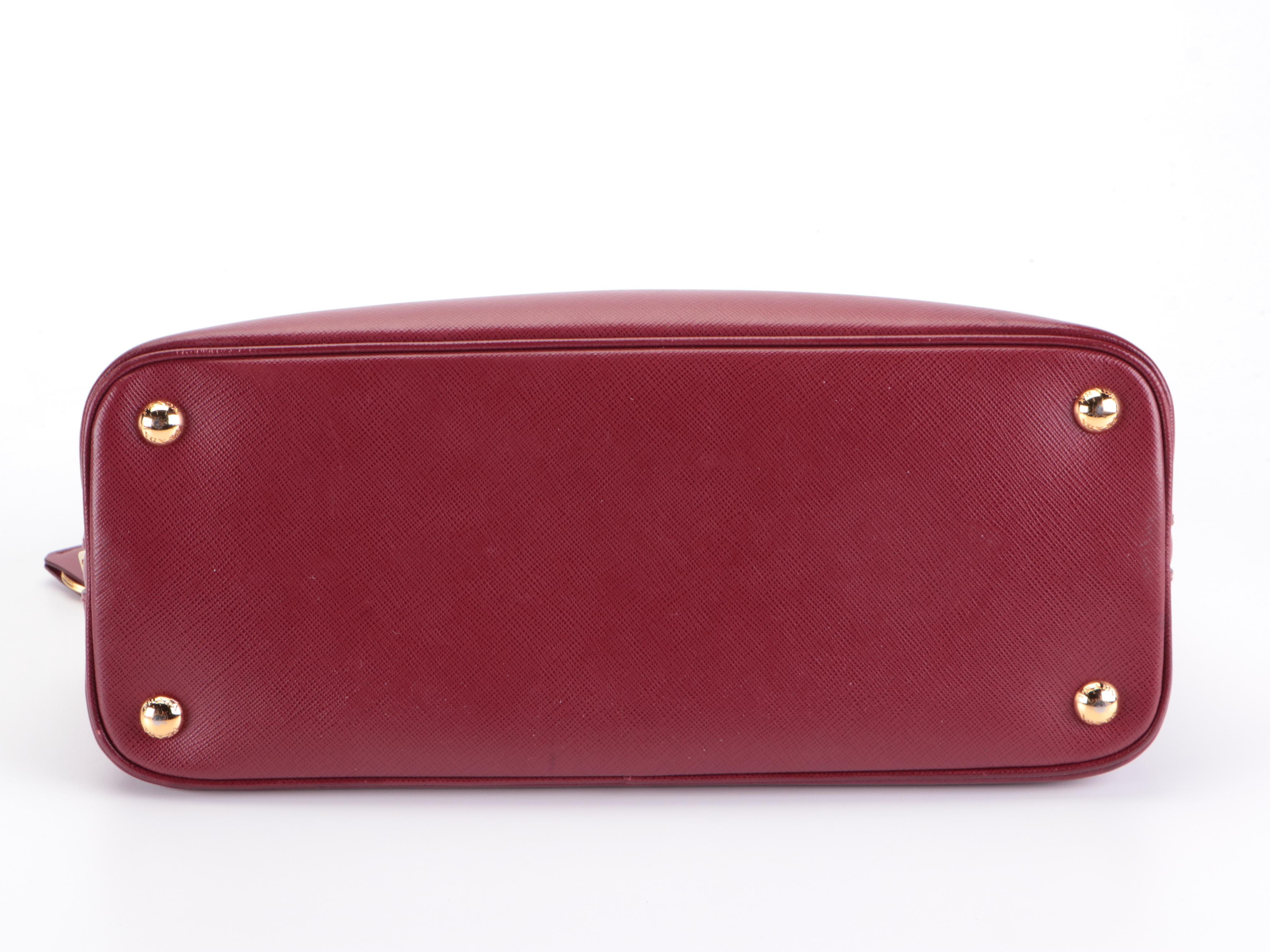 Prada Two-Way Galleria Bag in Red Saffiano Leather