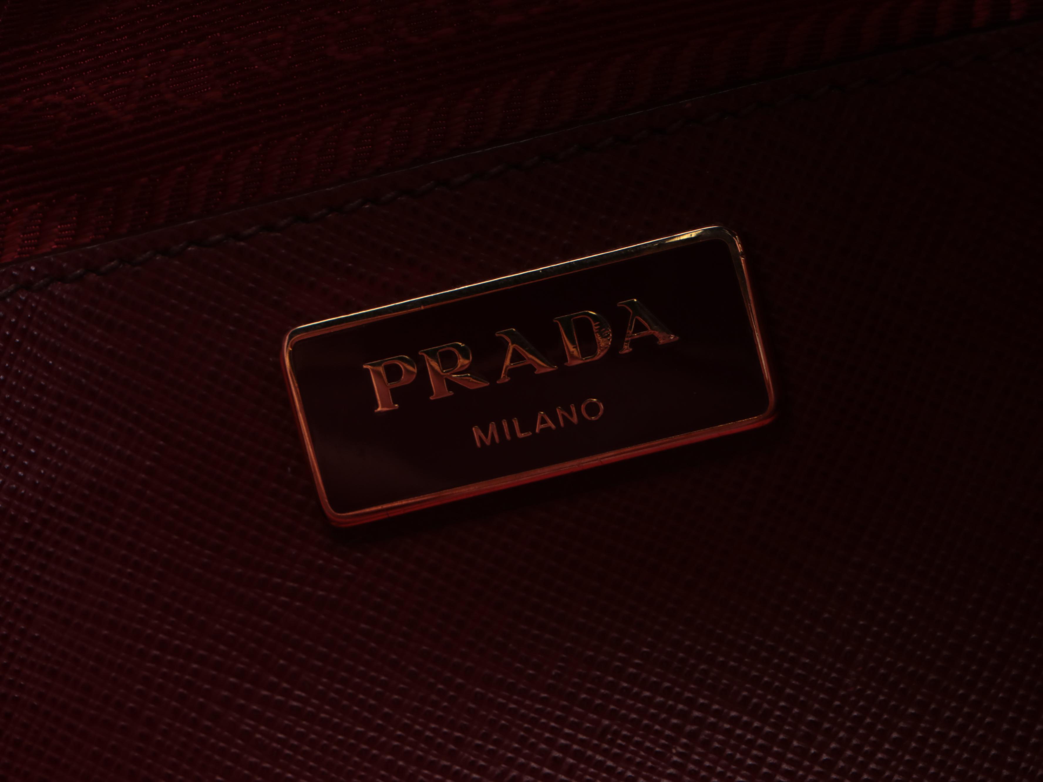 Prada Two-Way Galleria Bag in Red Saffiano Leather