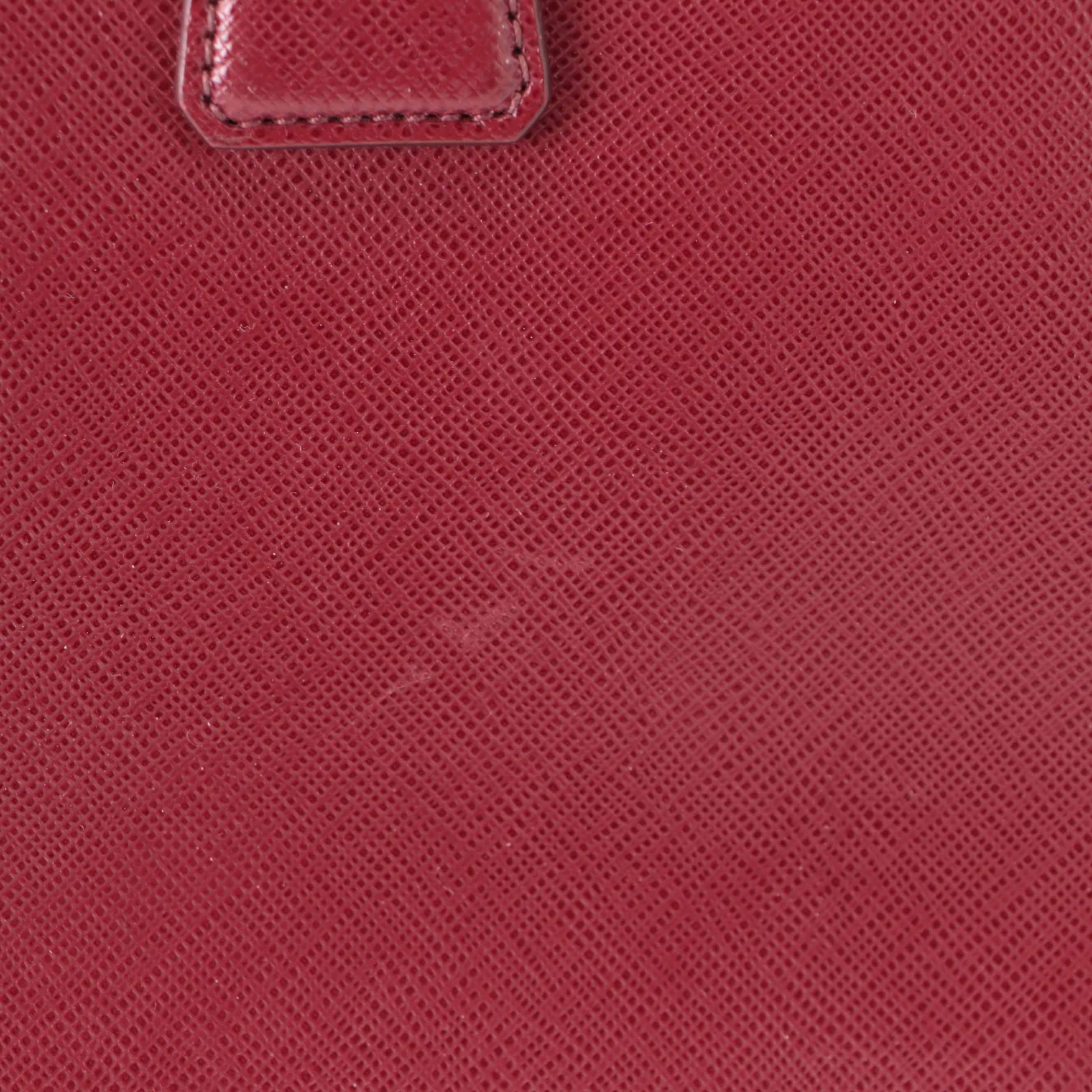 Prada Two-Way Galleria Bag in Red Saffiano Leather