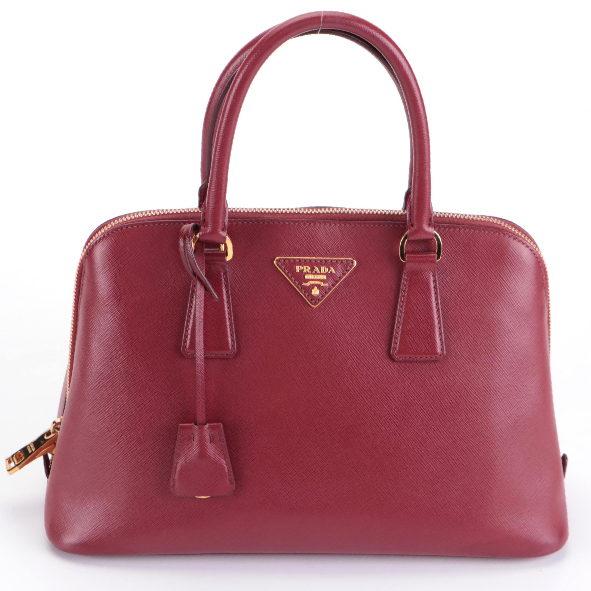 Prada Two-Way Galleria Bag in Red Saffiano Leather