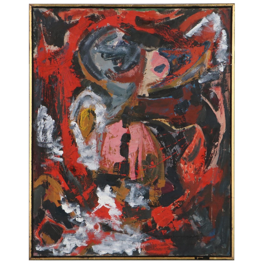 Abstract Oil Painting, Mid to Late 20th Century