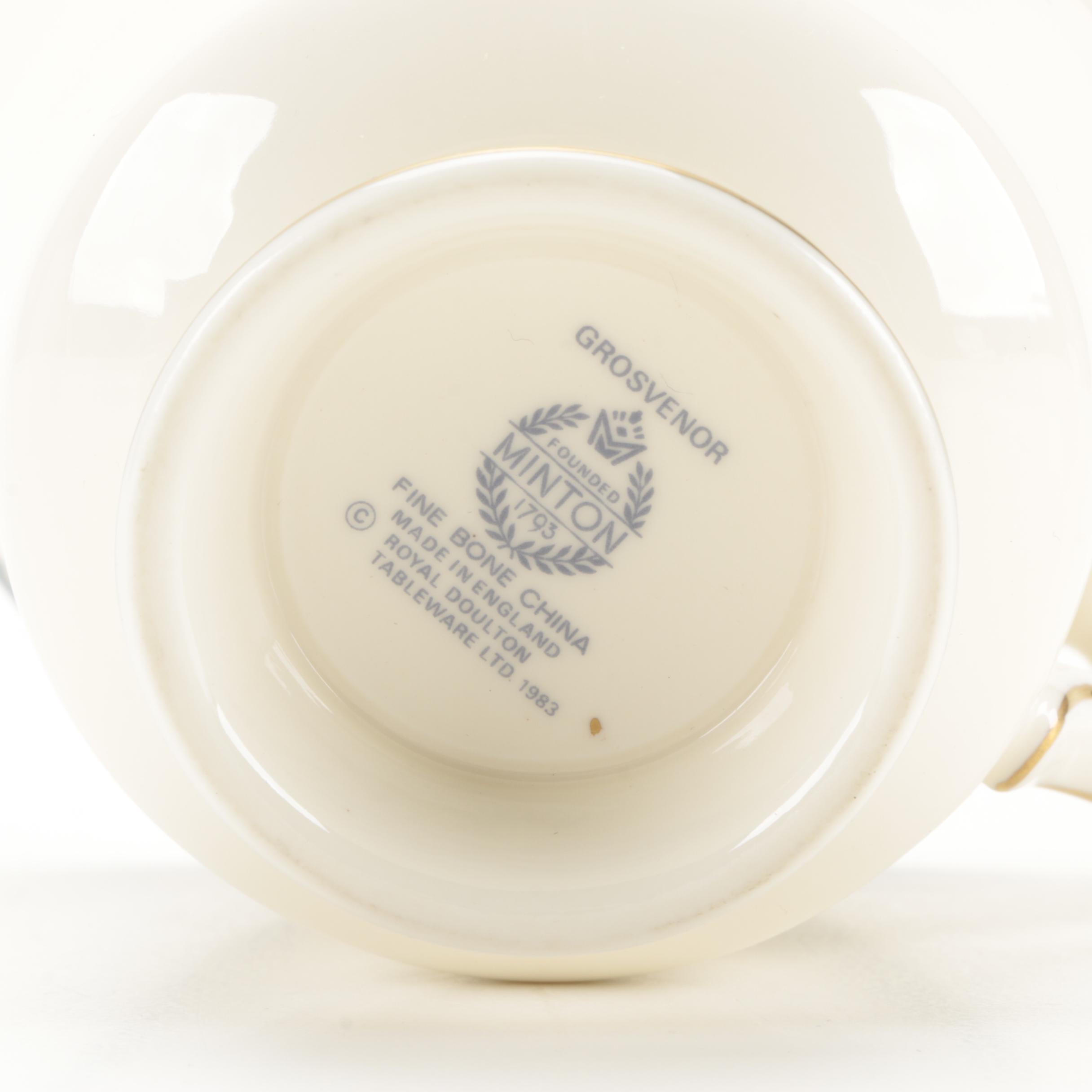 Minton "Grosvenor" English Bone China Tableware, 1984-1995